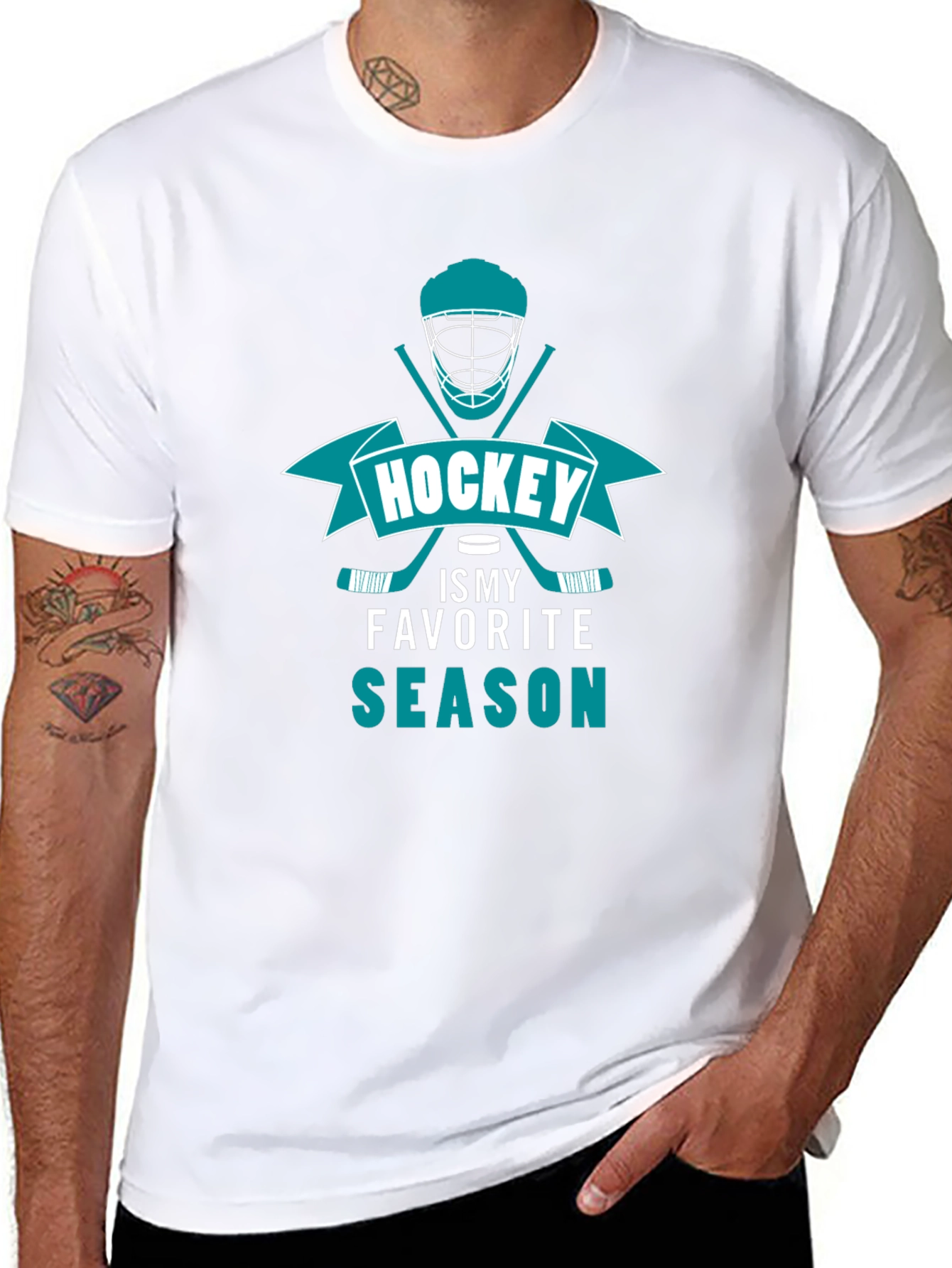 Hockey is My Favorite Season Black T-Shirt