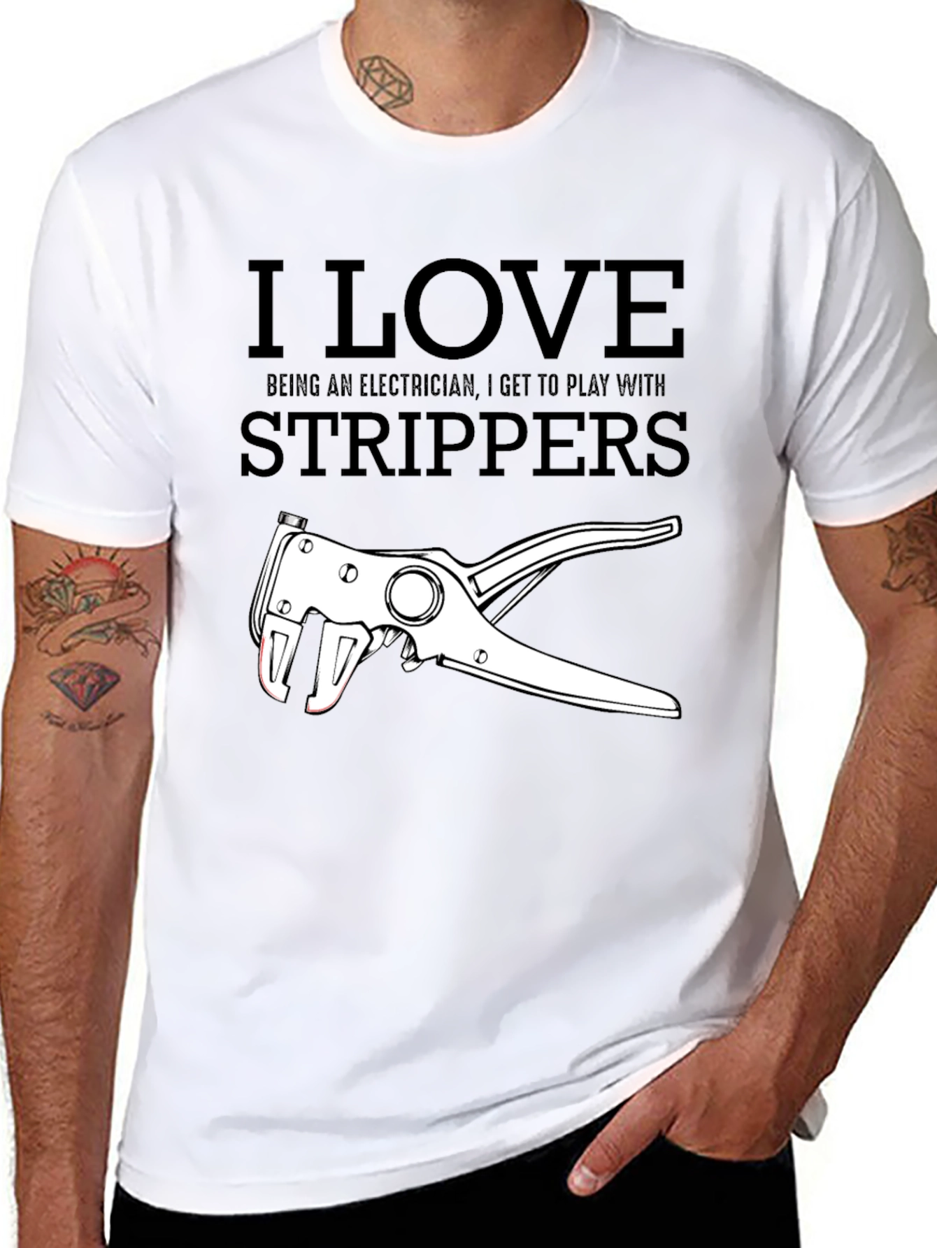 I Love Strippers Electrician Graphic Tee