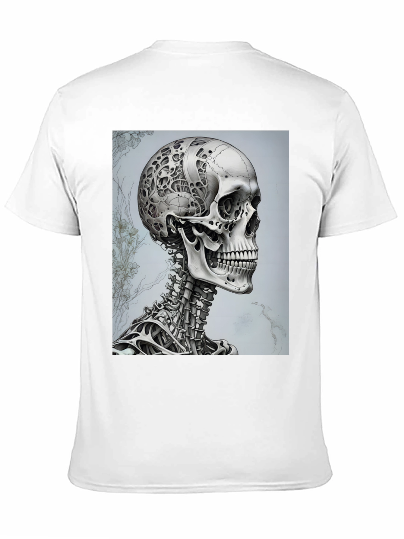 Cyberpunk Skull T-Shirt - Futuristic Anatomical Design