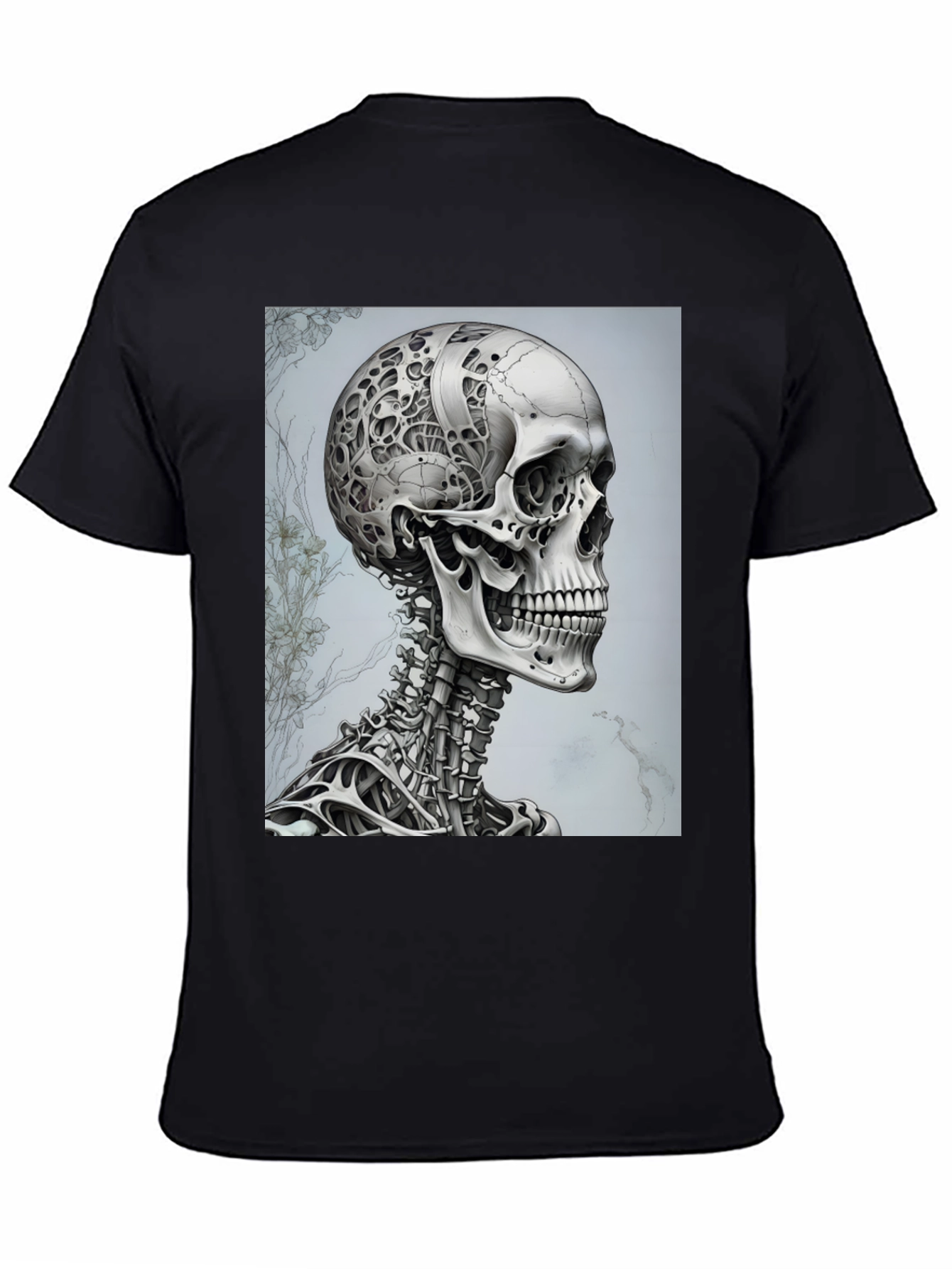 Cyberpunk Skull T-Shirt - Futuristic Anatomical Design
