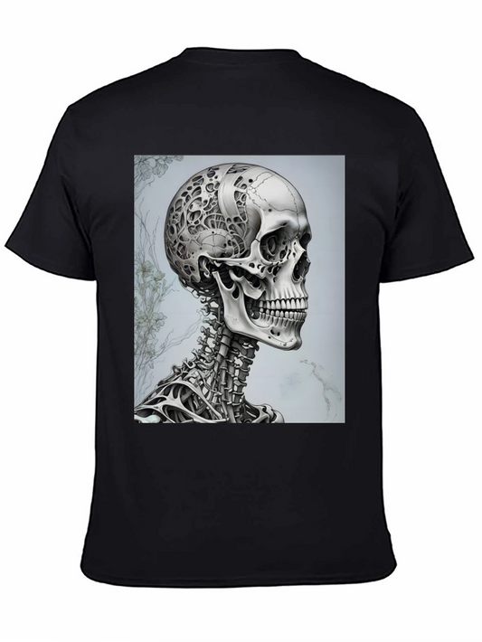 Cyberpunk Skull T-Shirt - Futuristic Anatomical Design