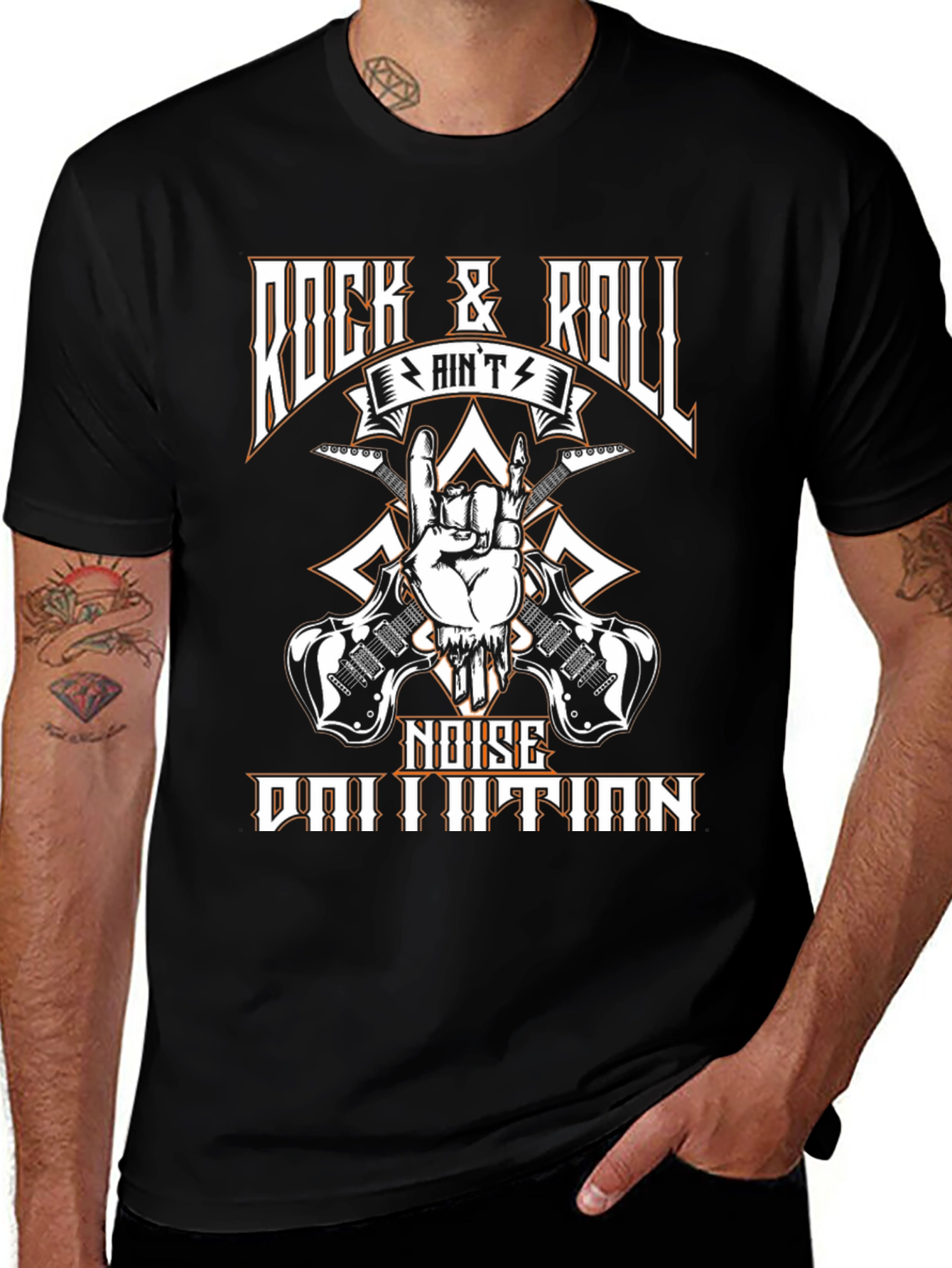 Rock & Roll Aint Noise Pollution Graphic T-Shirt