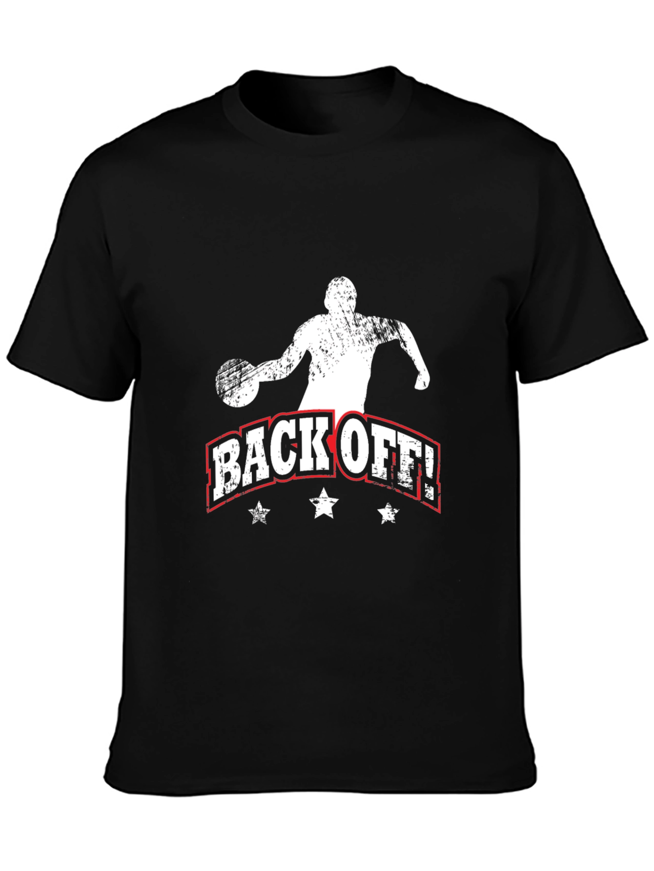 Mens Black BACK OFF! Basketball Graphic Tee