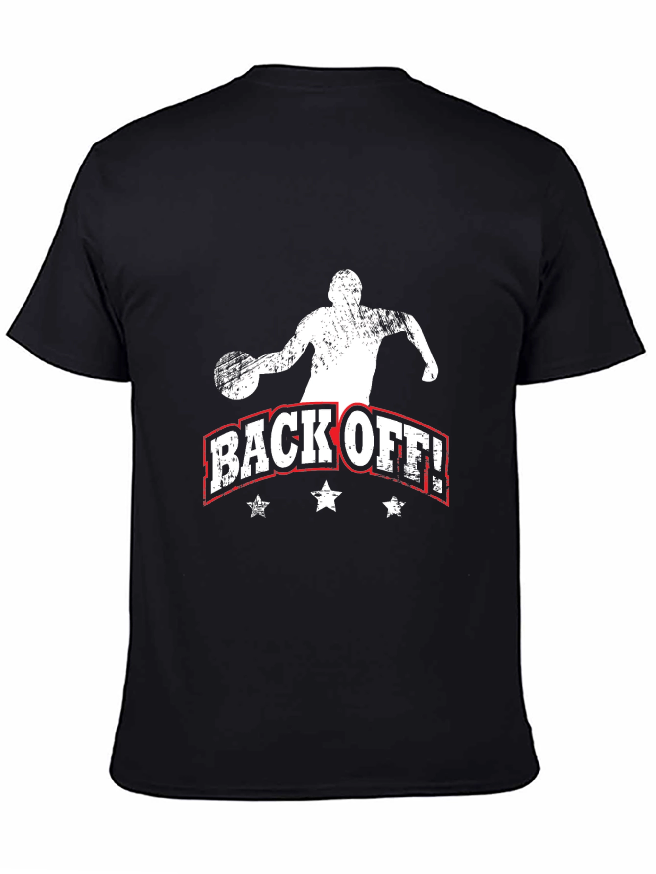 Mens Black BACK OFF! Basketball Graphic Tee