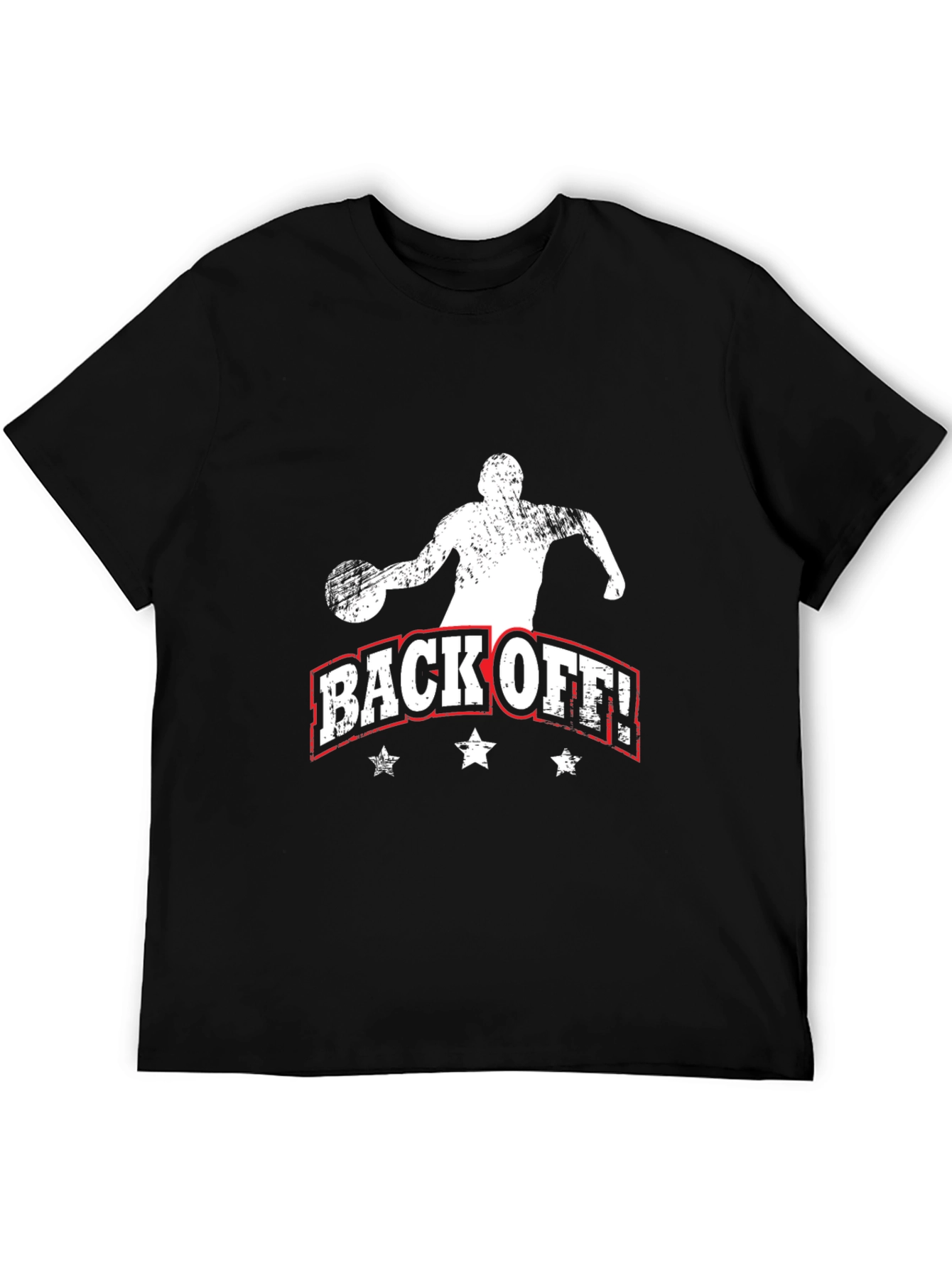 Mens Black BACK OFF! Basketball Graphic Tee