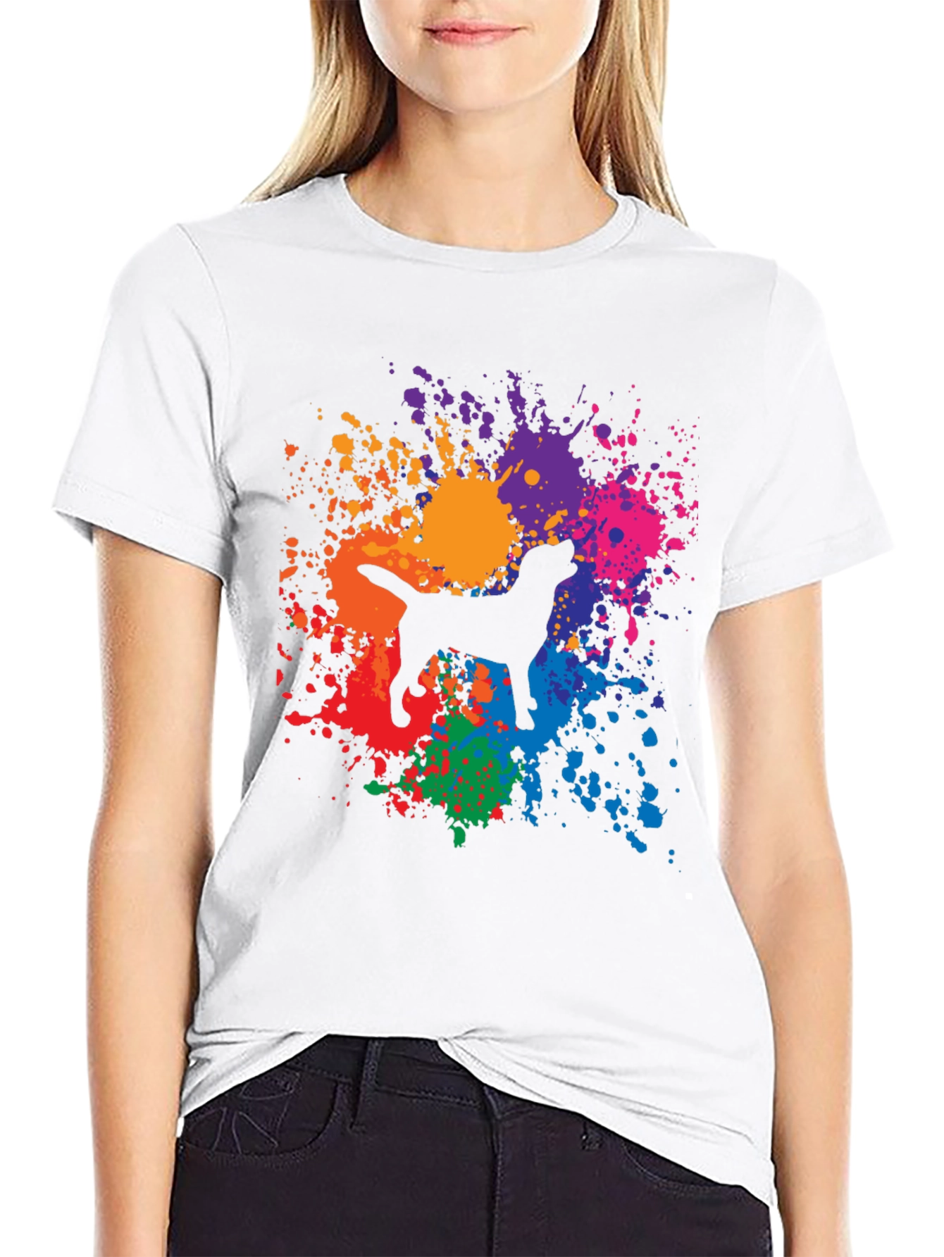 Dog Paint Splatter Graphic Tee