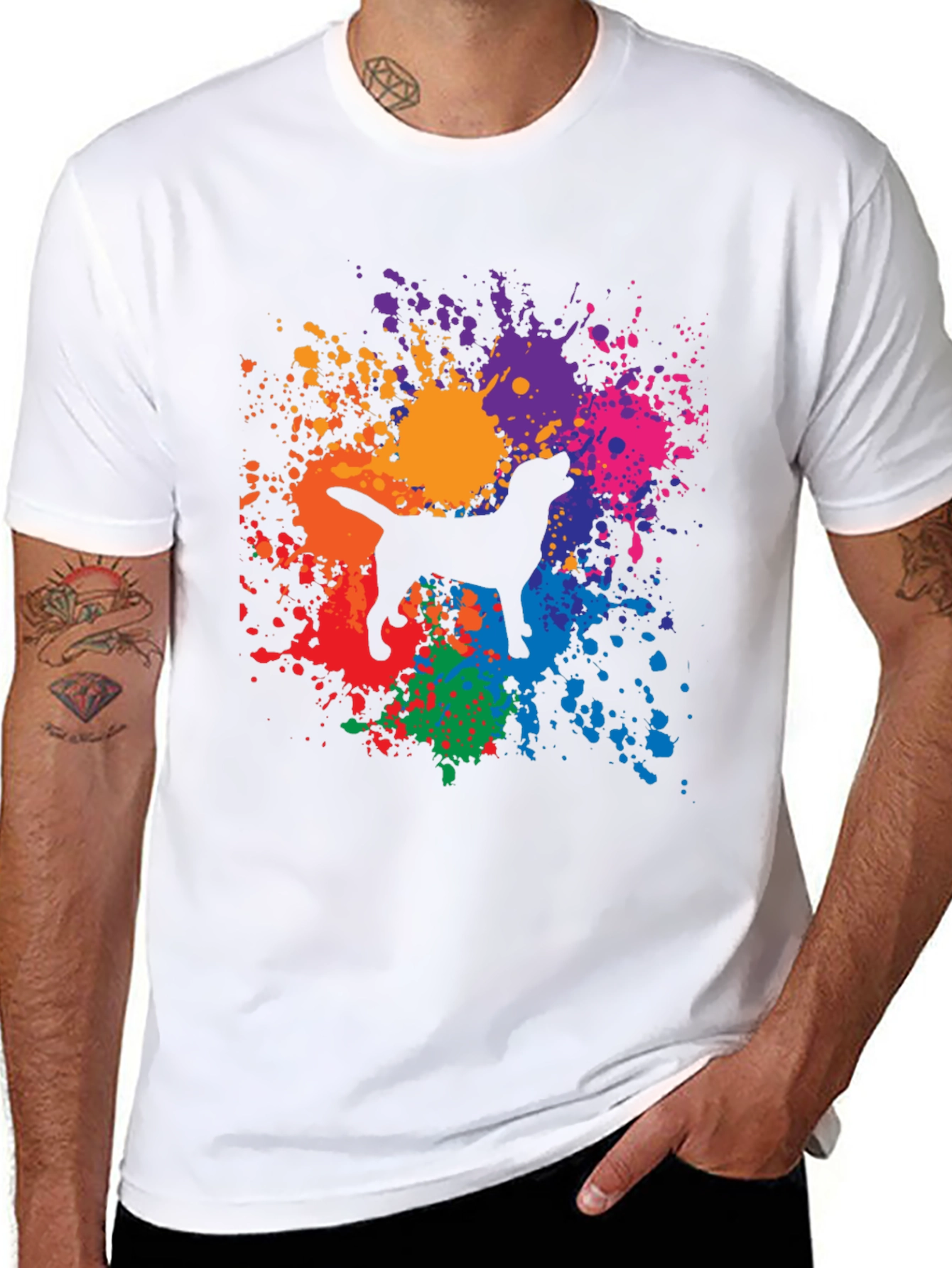 Dog Paint Splatter Graphic Tee