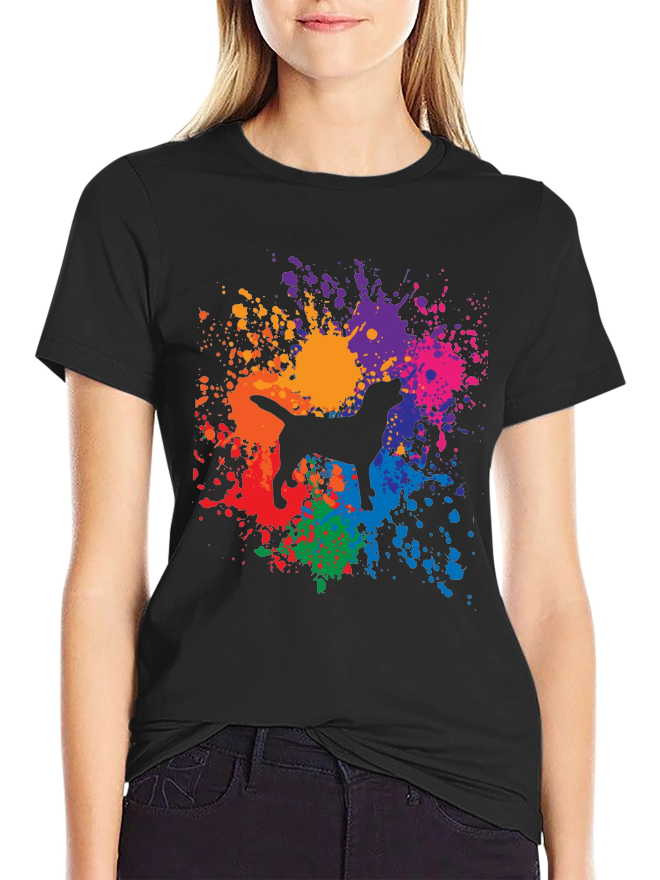 Dog Paint Splatter Graphic Tee