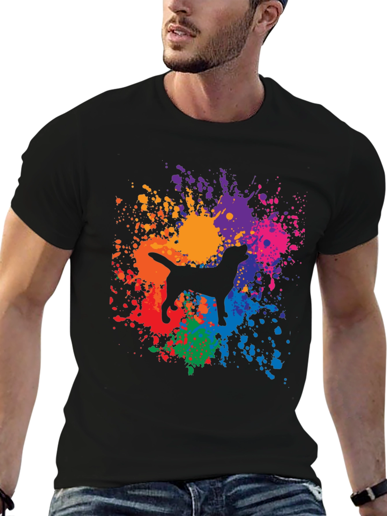 Dog Paint Splatter Graphic Tee