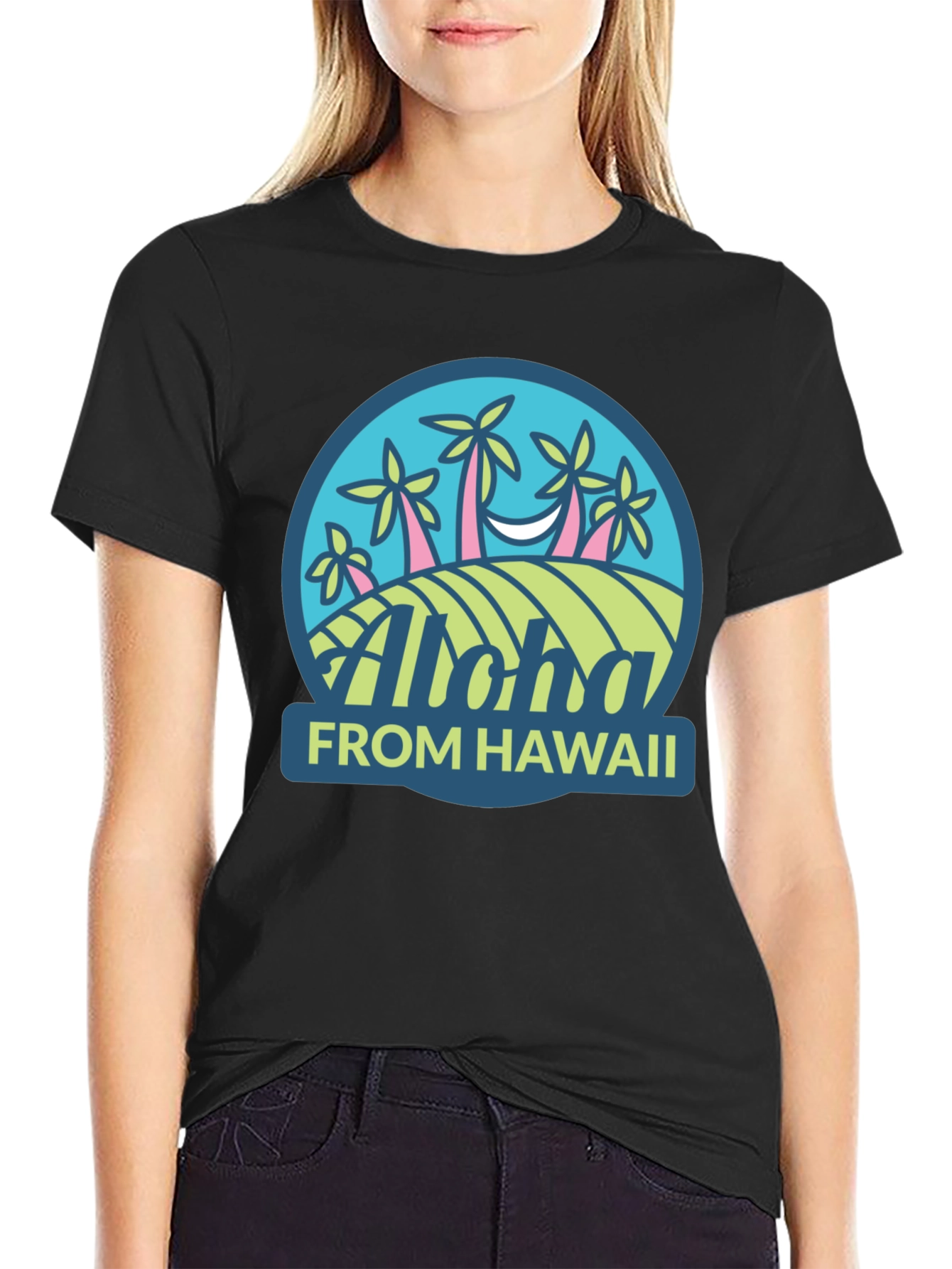 Aloha From Hawaii Graphic Tee - Mens Black T-Shirt