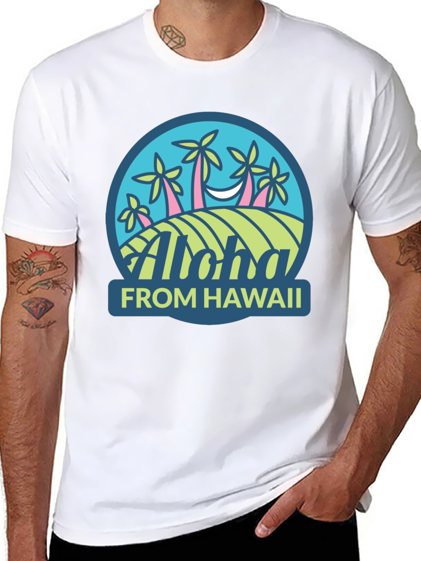 Aloha From Hawaii Graphic Tee - Mens Black T-Shirt