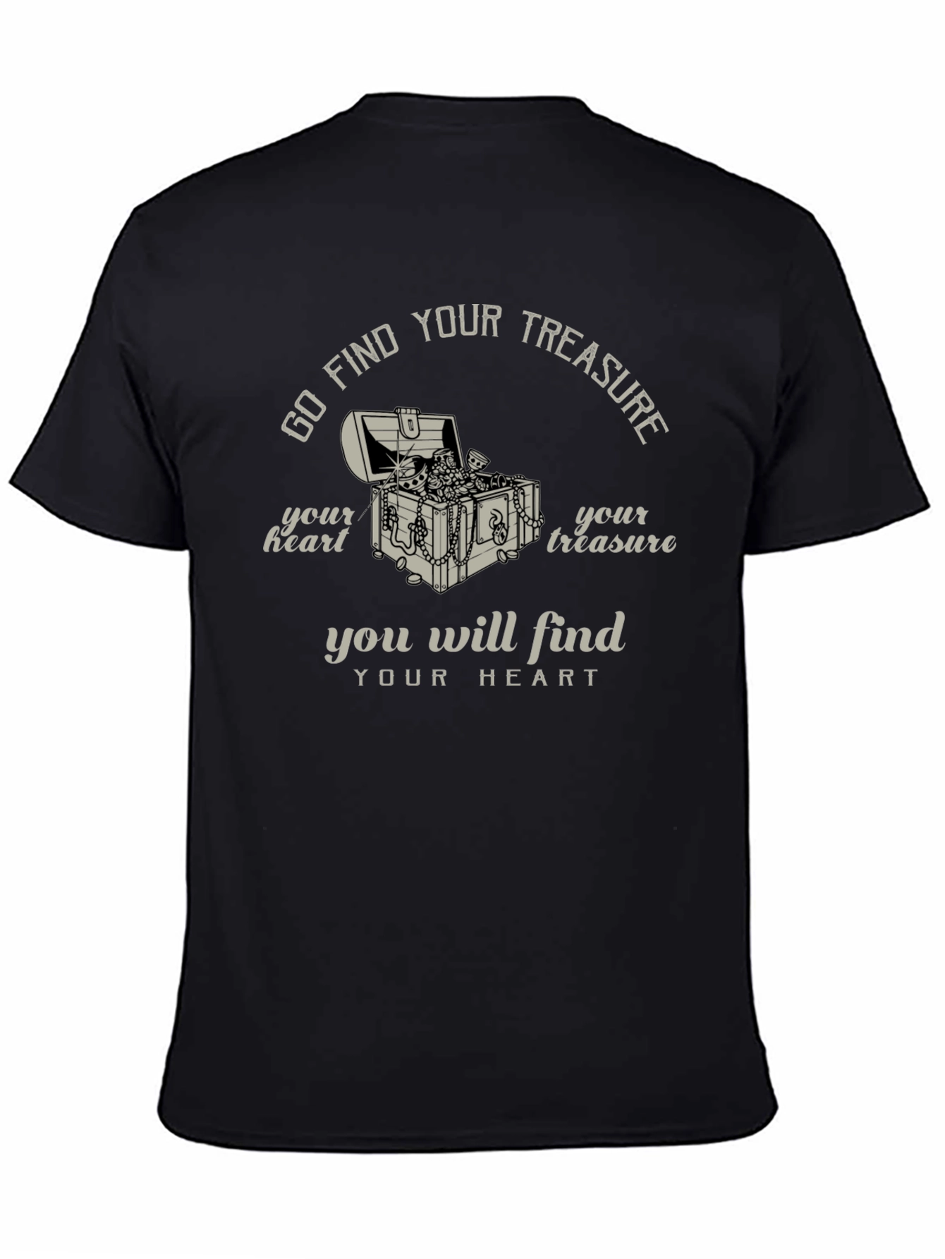 Find Your Treasure Graphic T-Shirt - Black