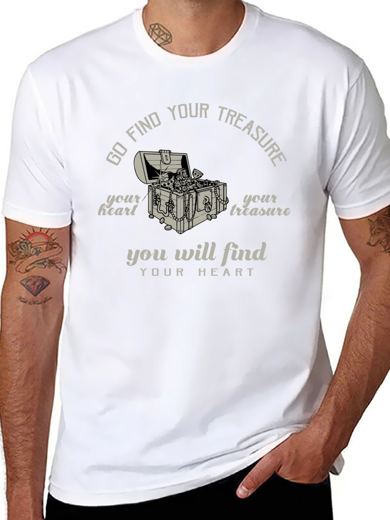 Find Your Treasure Graphic T-Shirt - Black