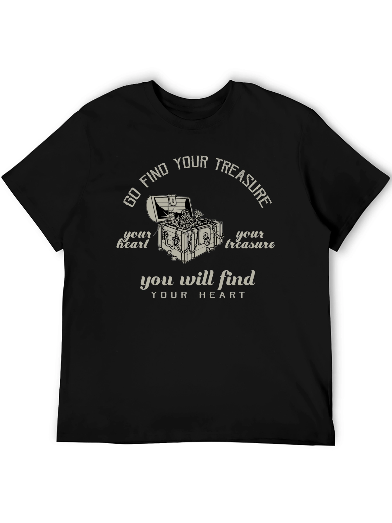 Find Your Treasure Graphic T-Shirt - Black