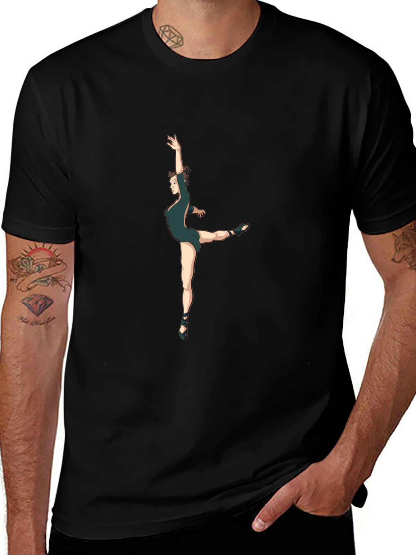 Ballet Dancer Graphic Black T-Shirt