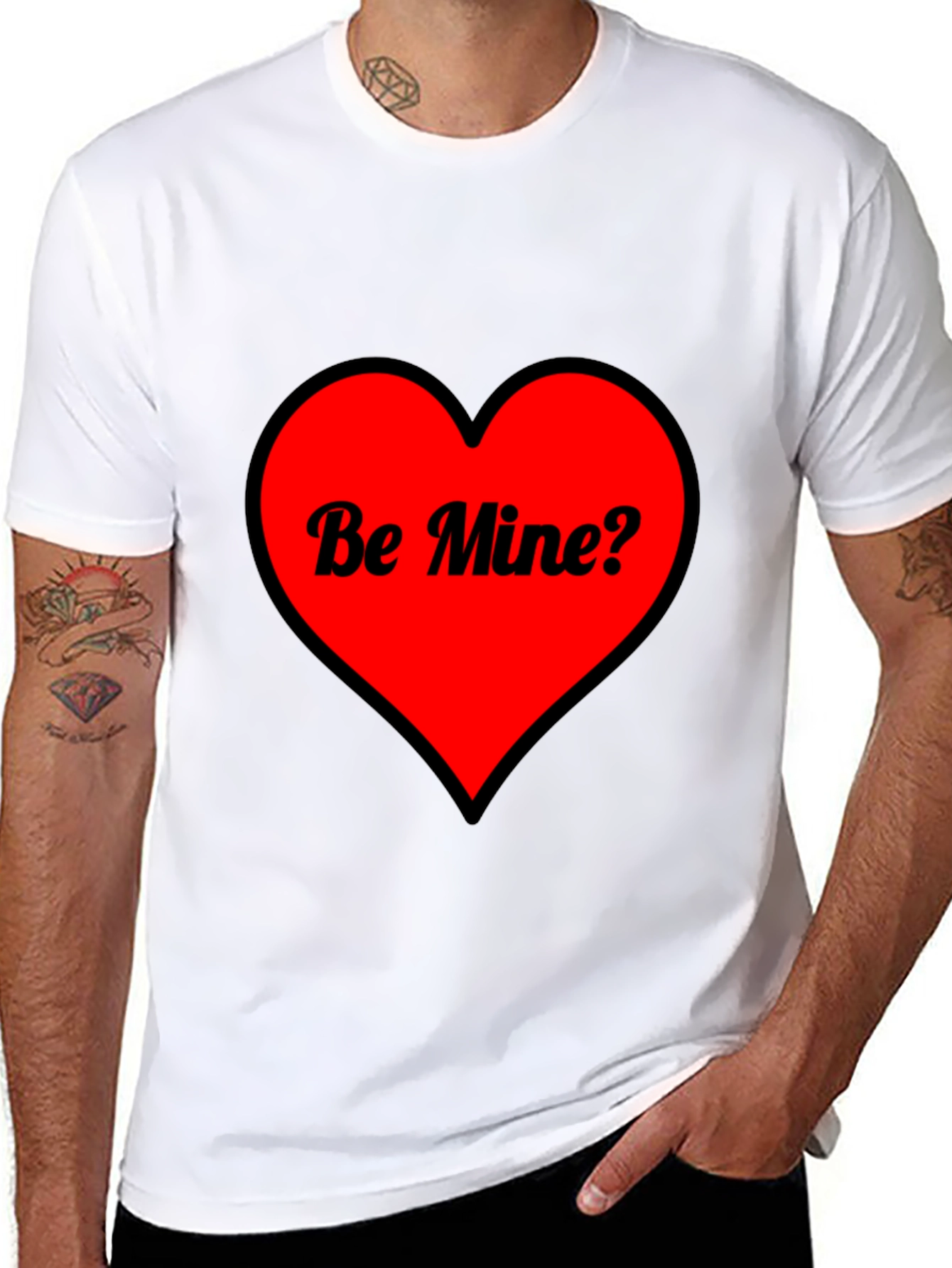Be Mine? Heart Valentines Day Graphic T-Shirt