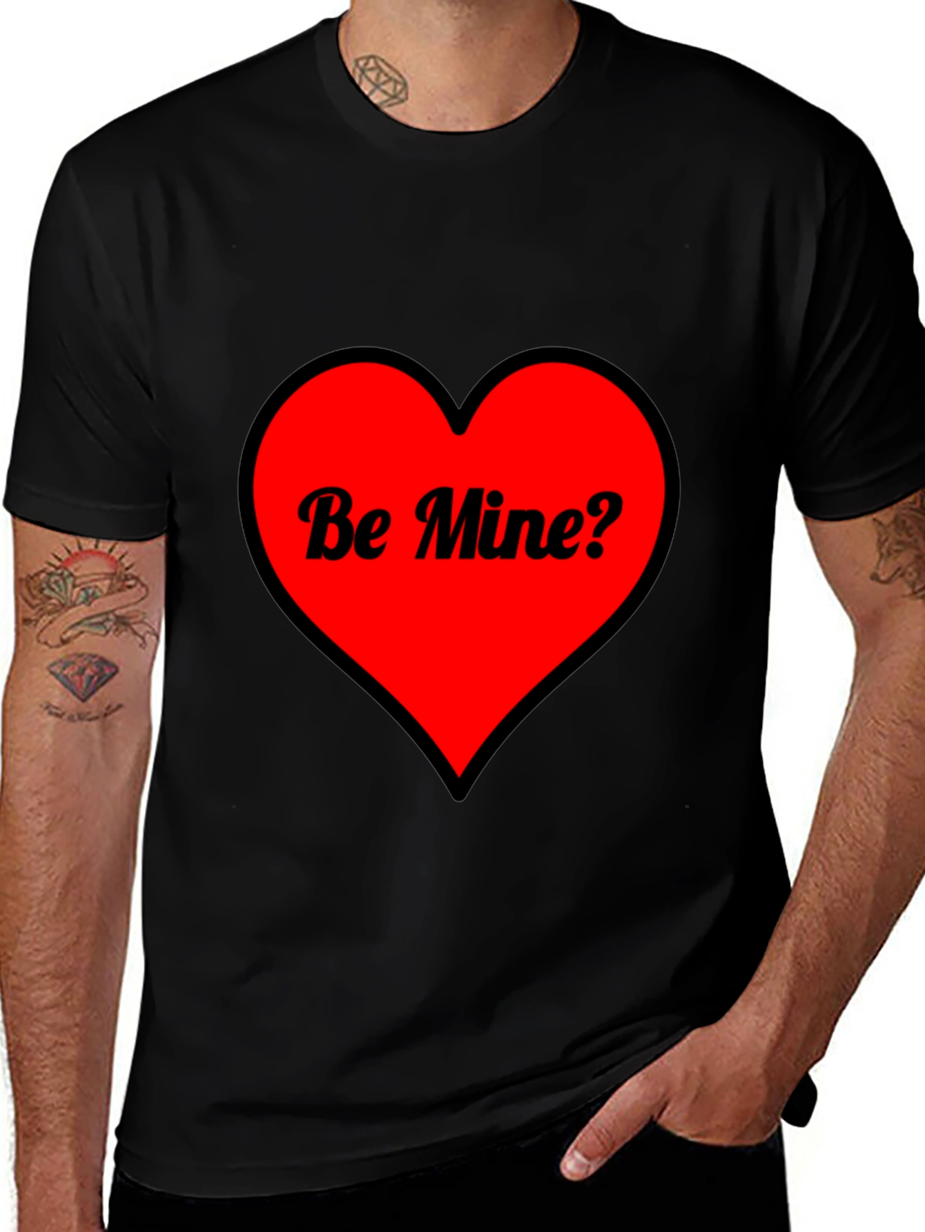 Be Mine? Heart Valentines Day Graphic T-Shirt