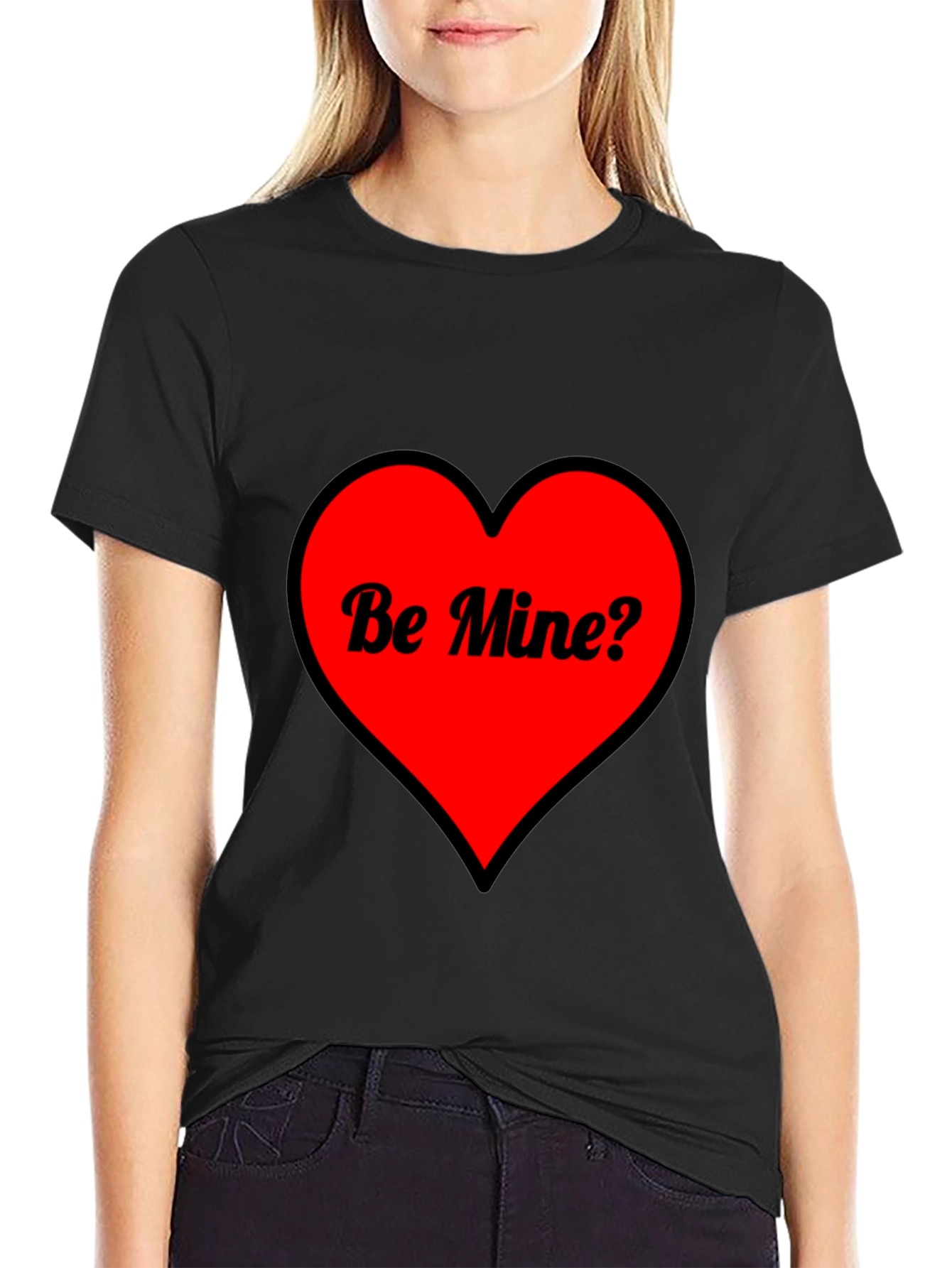 Be Mine? Heart Valentines Day Graphic T-Shirt