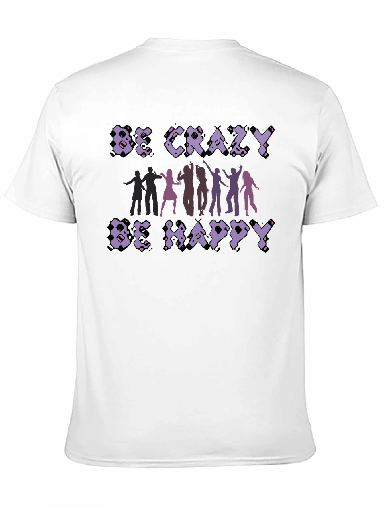 Be Crazy Be Happy Graphic Tee - Black