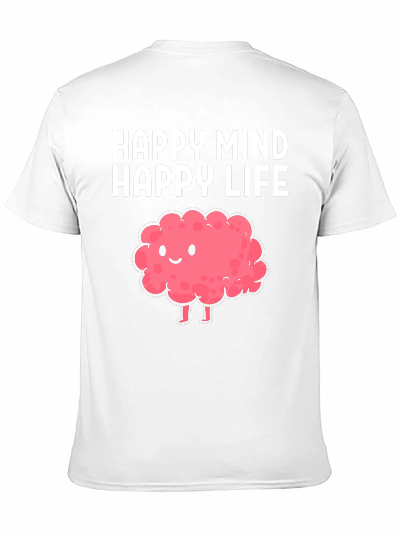 Happy Mind Happy Life Cartoon Brain T-Shirt