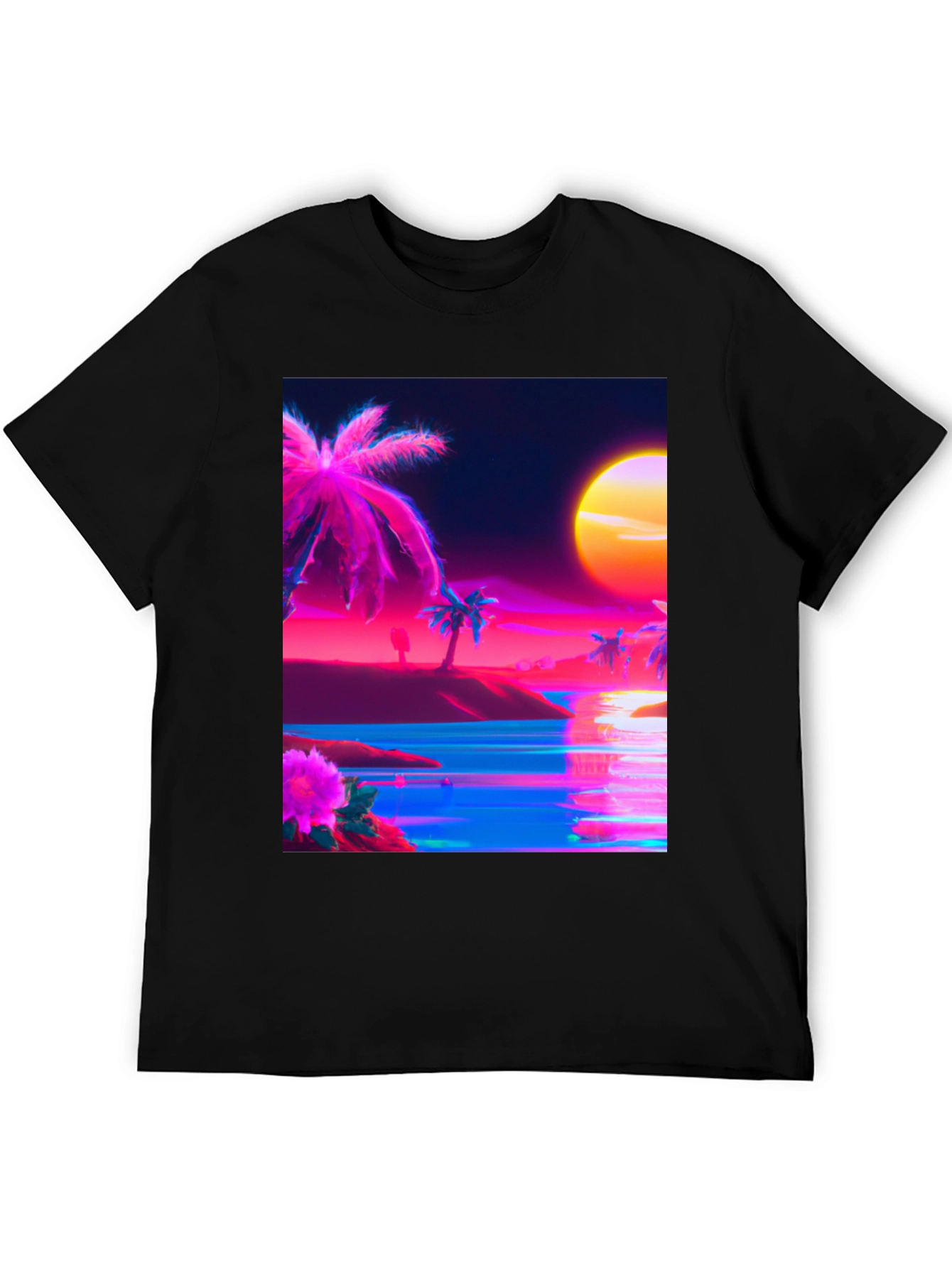 Vaporwave Palm Tree Beach T-Shirt