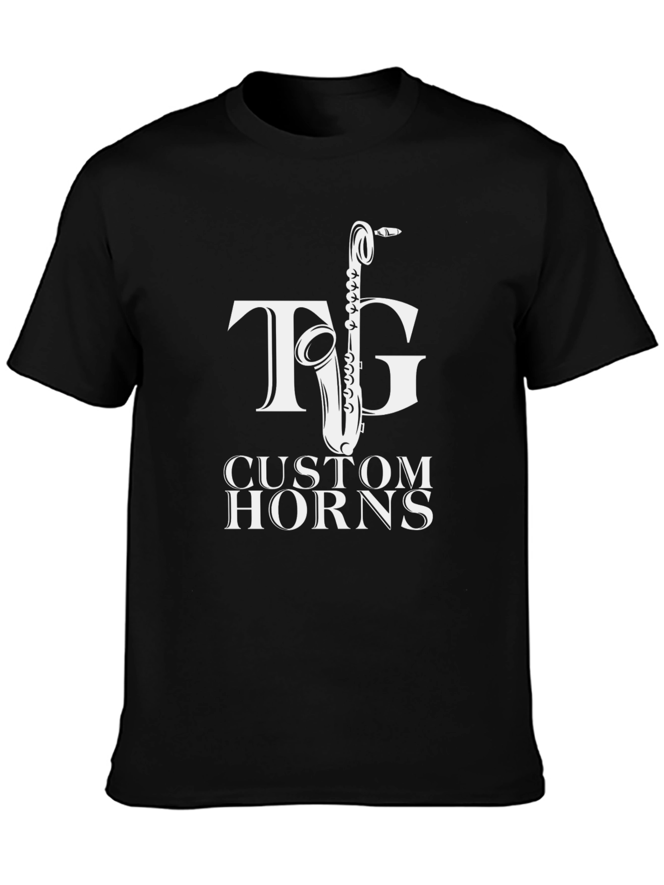 TG Custom Horns T-Shirt - Black Saxophone Tee