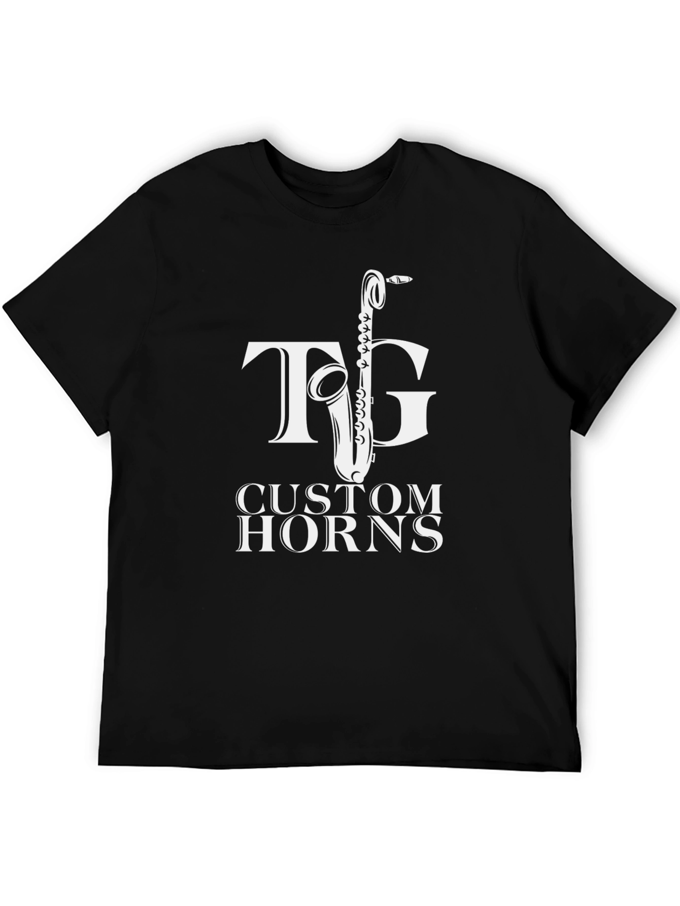 TG Custom Horns T-Shirt - Black Saxophone Tee