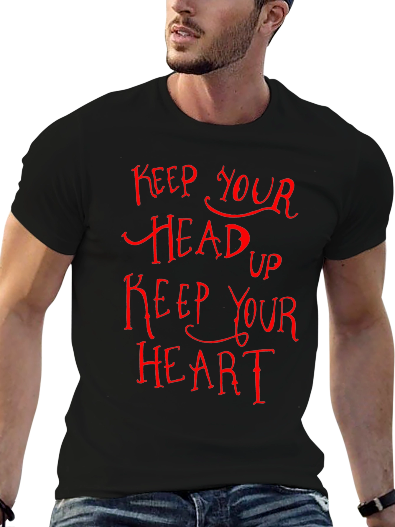 Keep Your Head Up Graphic Tee - Black