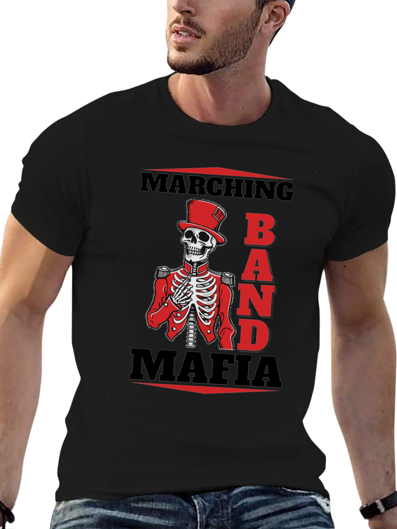 Marching Band Mafia T-Shirt - Skeleton Graphic Tee