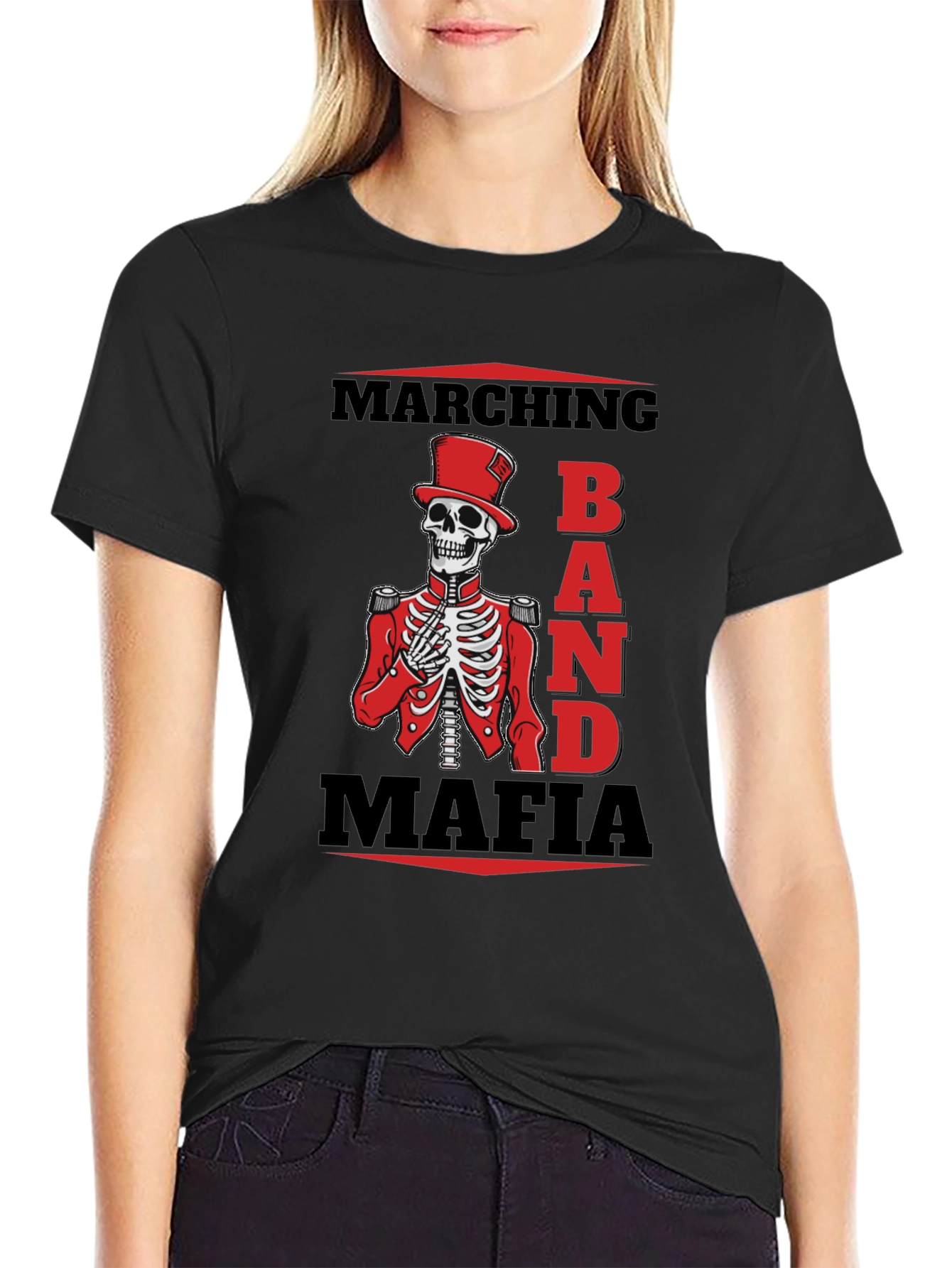 Marching Band Mafia T-Shirt - Skeleton Graphic Tee