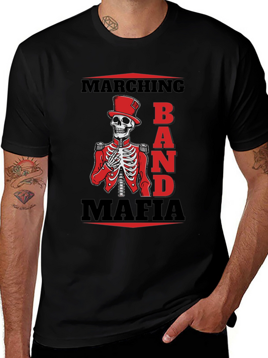 Marching Band Mafia T-Shirt - Skeleton Graphic Tee