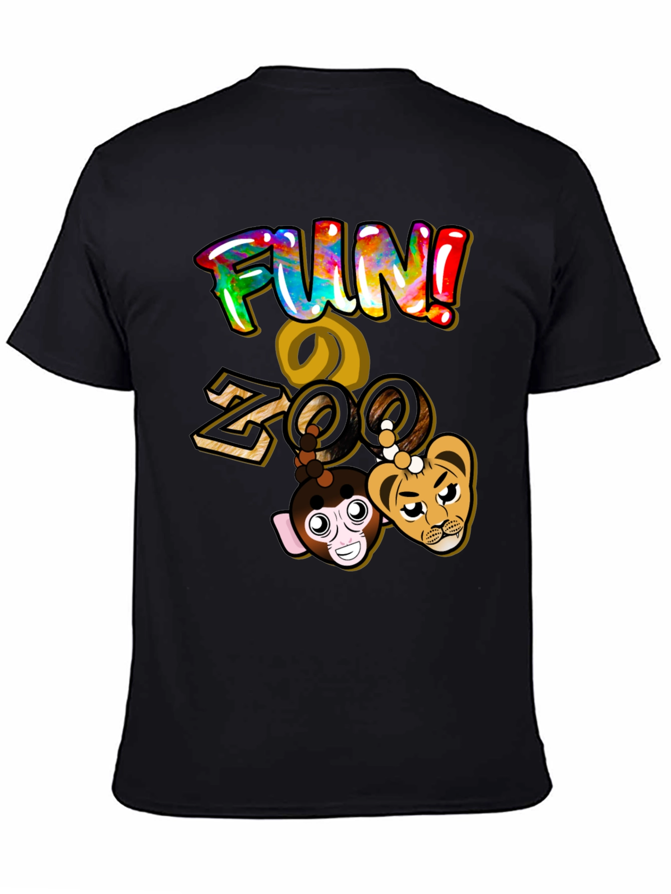 Fun Zoo Graphic T-Shirt - Black Cotton Tee