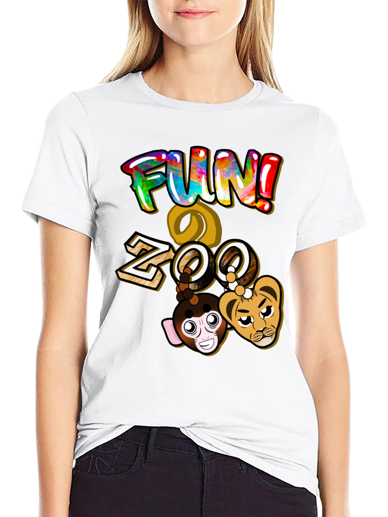 Fun Zoo Graphic T-Shirt - Black Cotton Tee