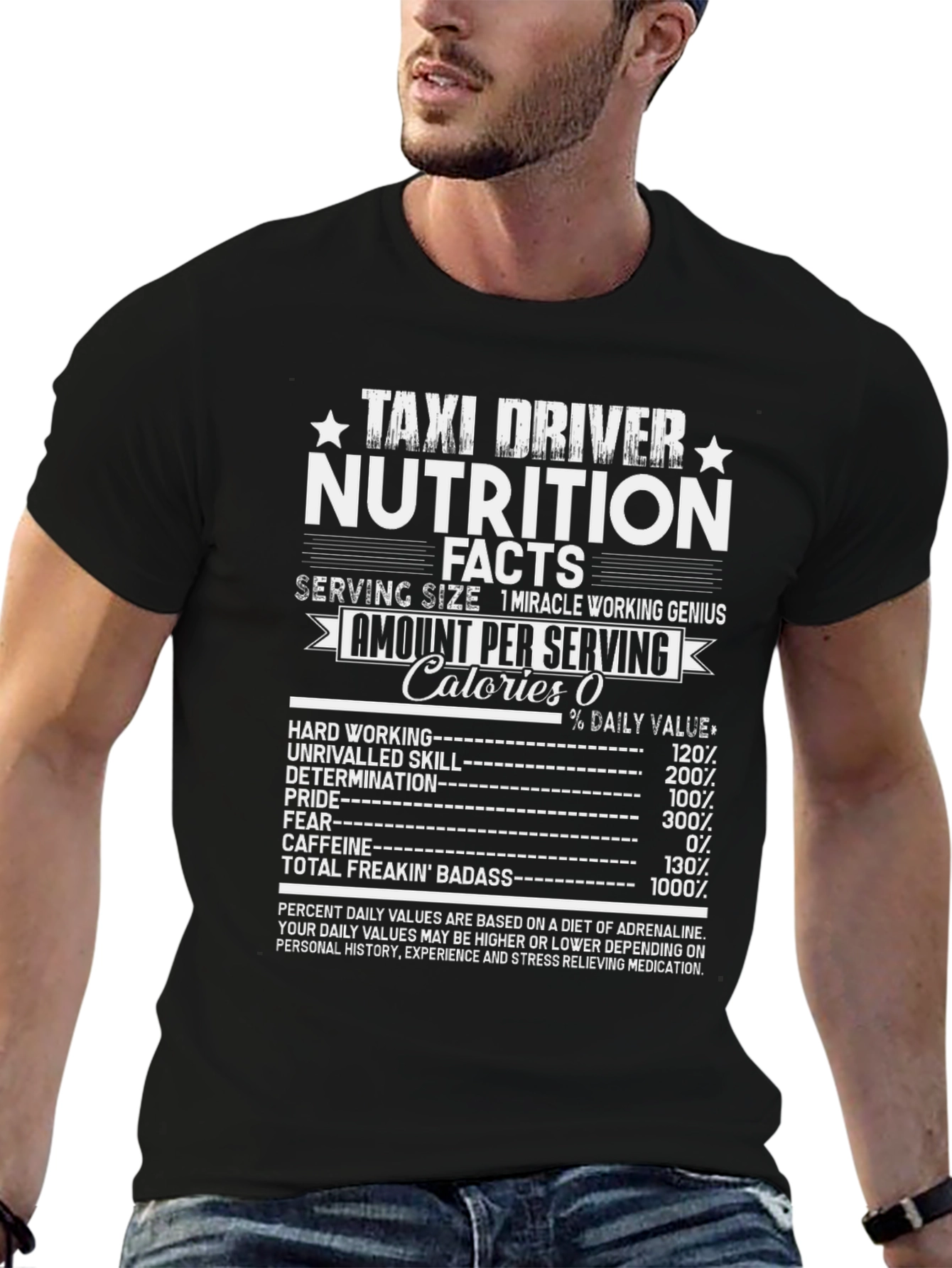 Taxi Driver Nutrition Facts T-Shirt