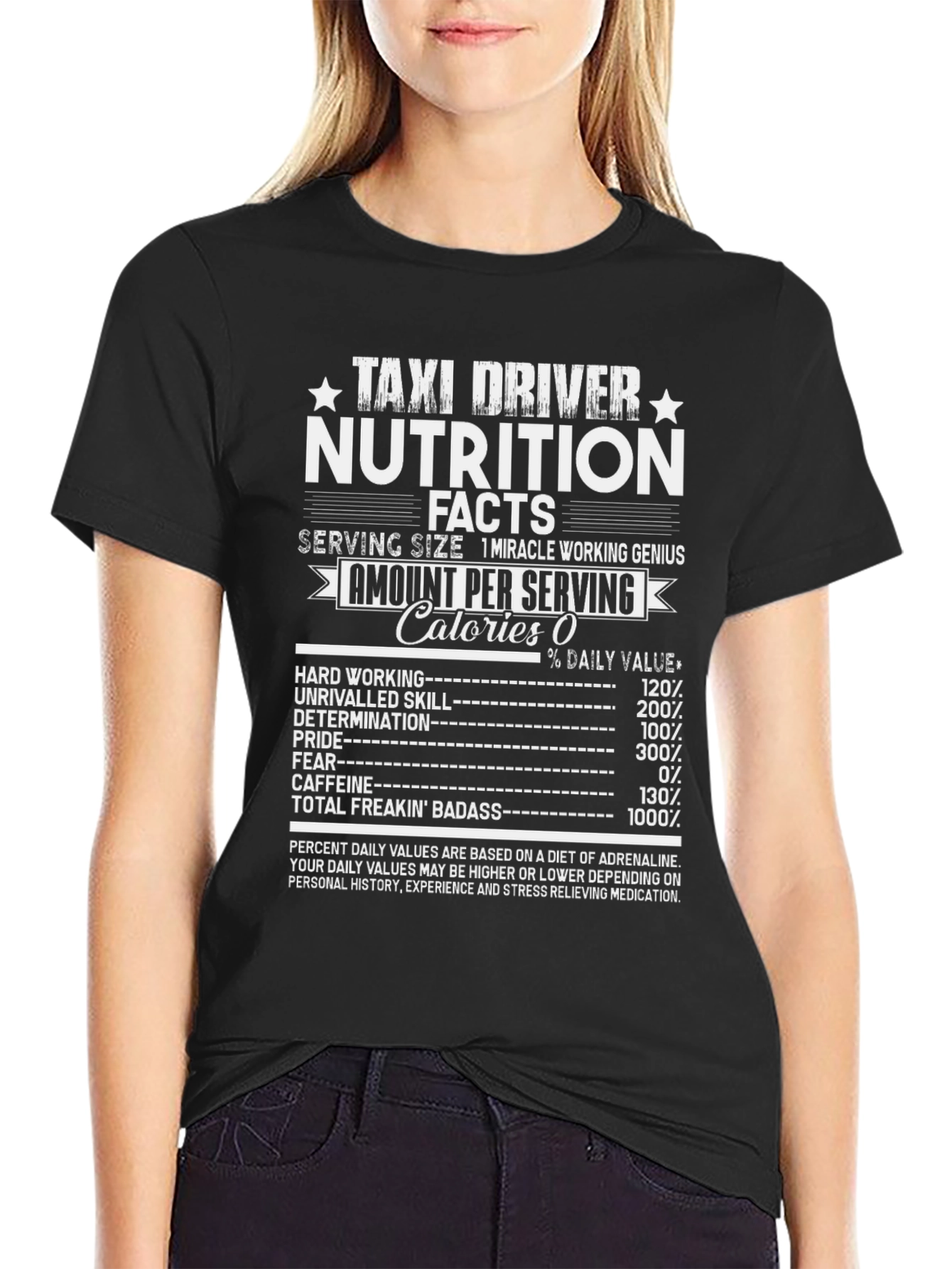 Taxi Driver Nutrition Facts T-Shirt