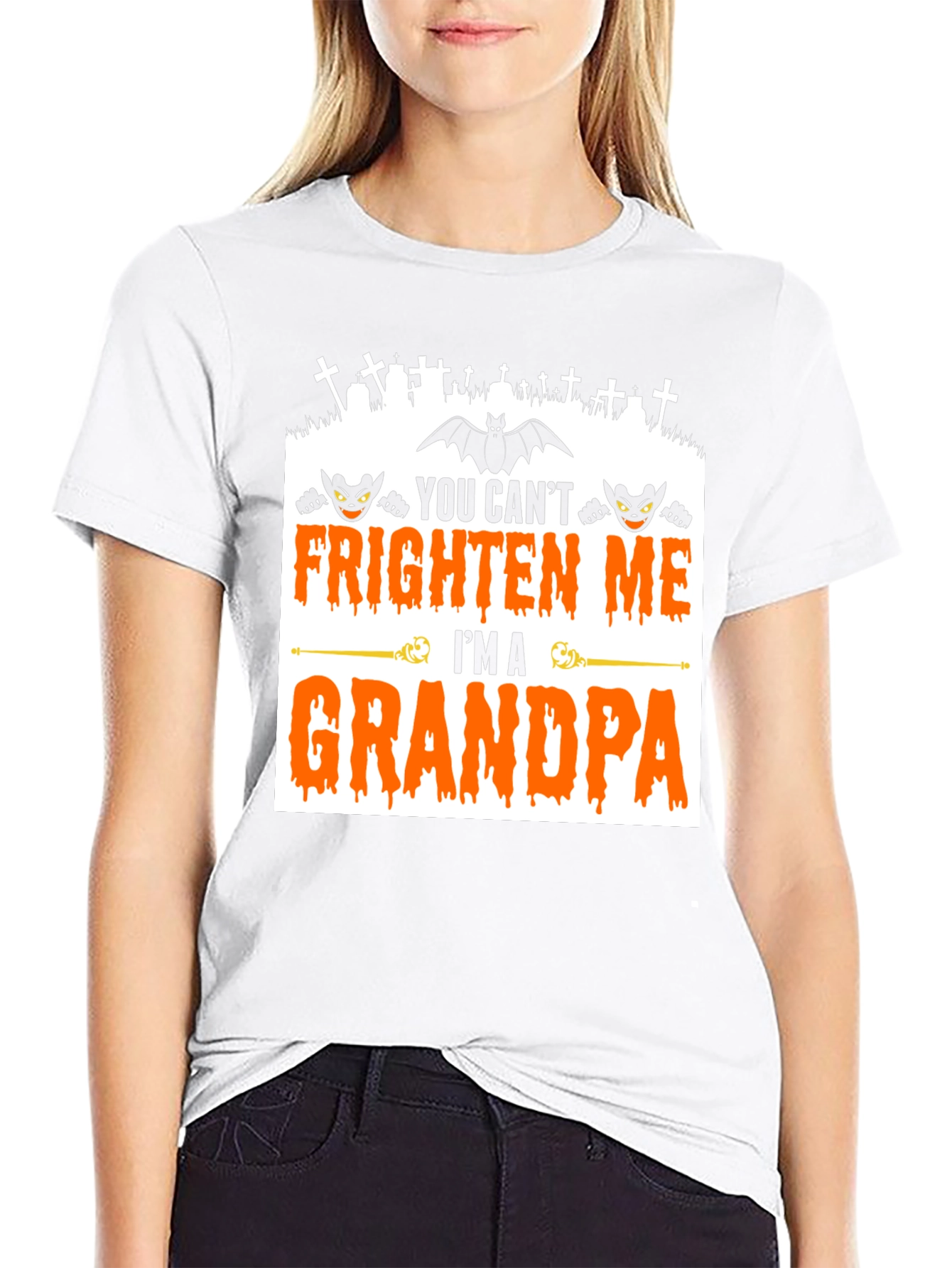 Grandpa Halloween T-Shirt - You Cant Frighten Me