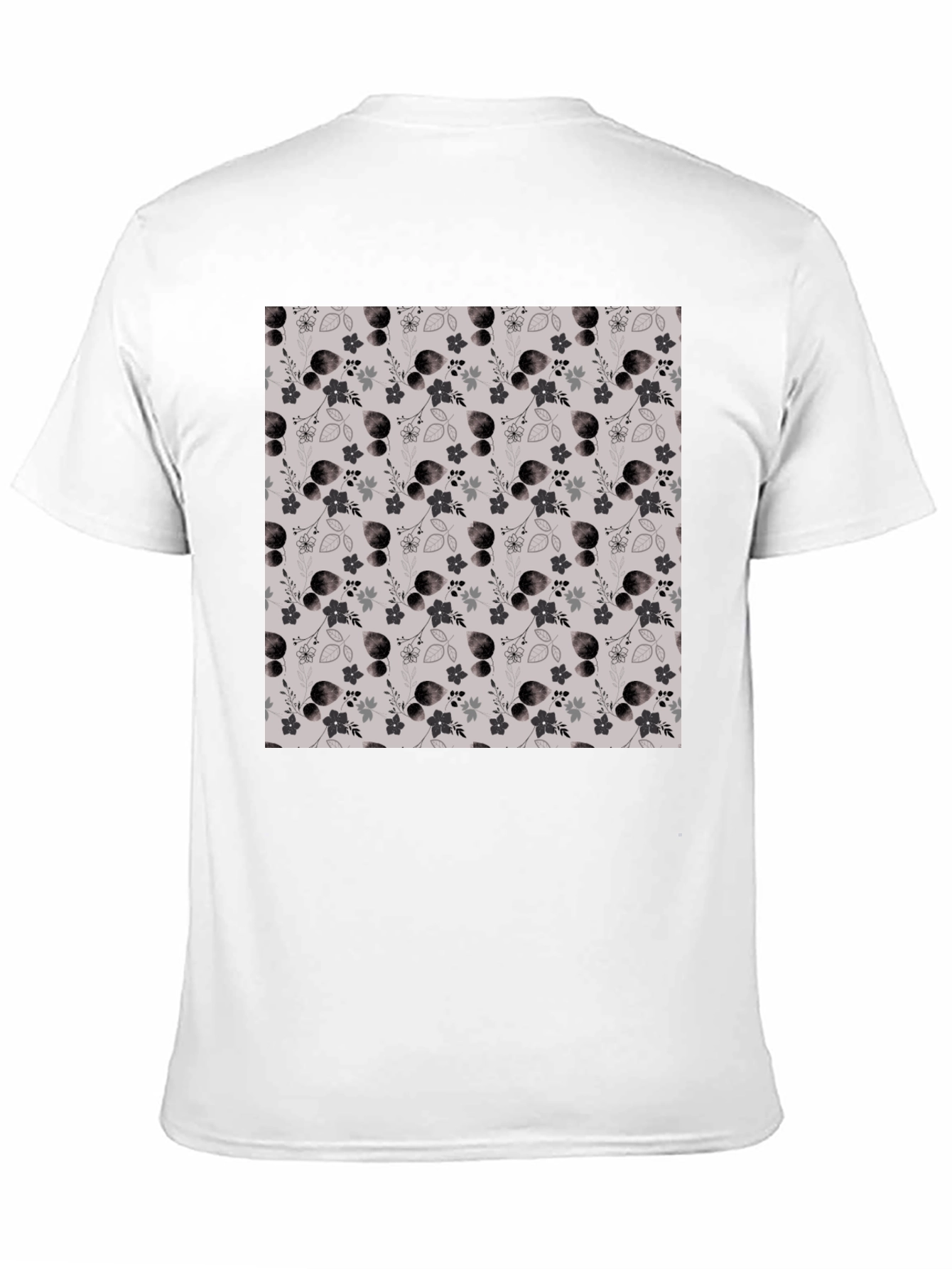 Stylish Floral Patterned Black T-Shirt