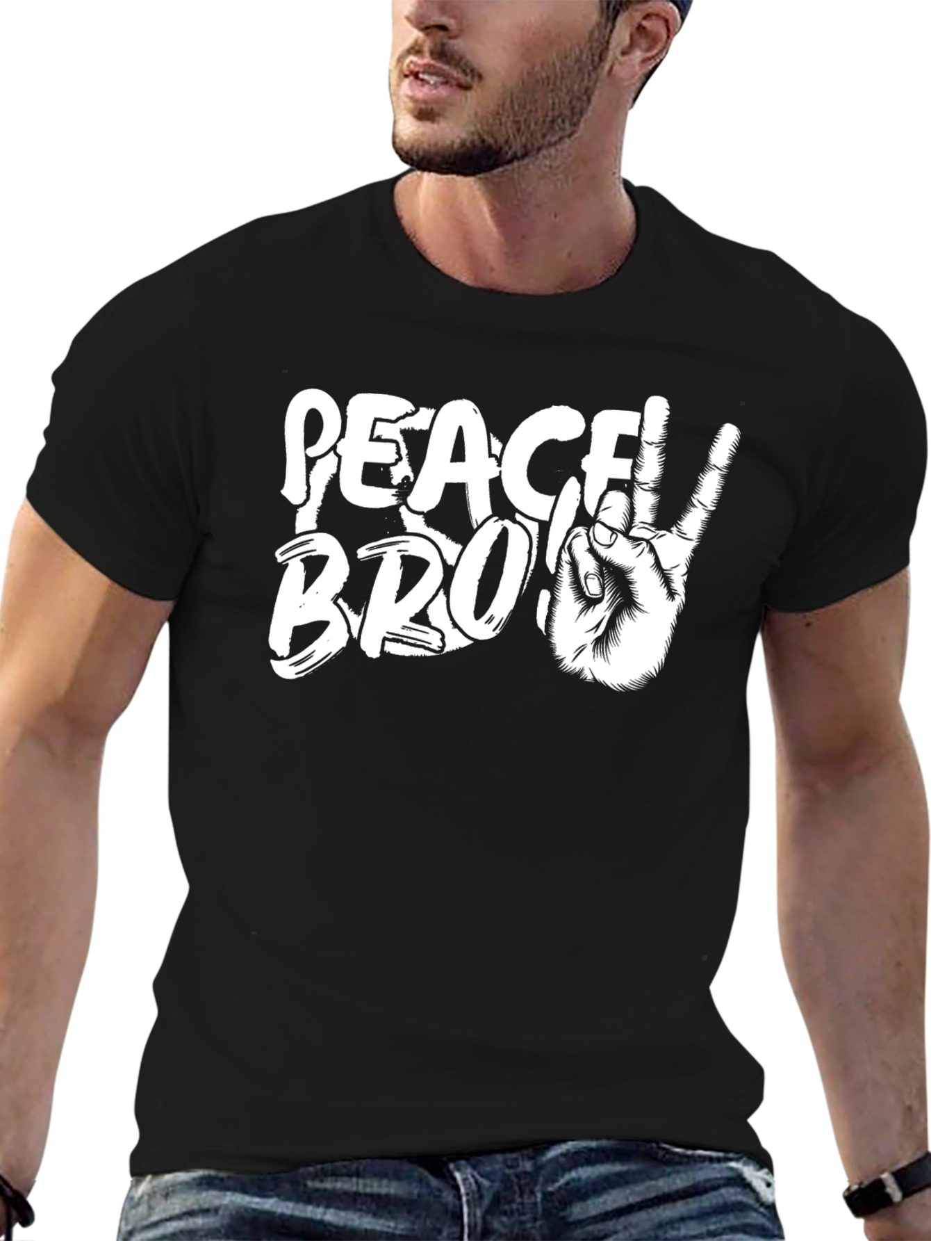 Peace Bro Graphic T-Shirt - Mens Black Tee