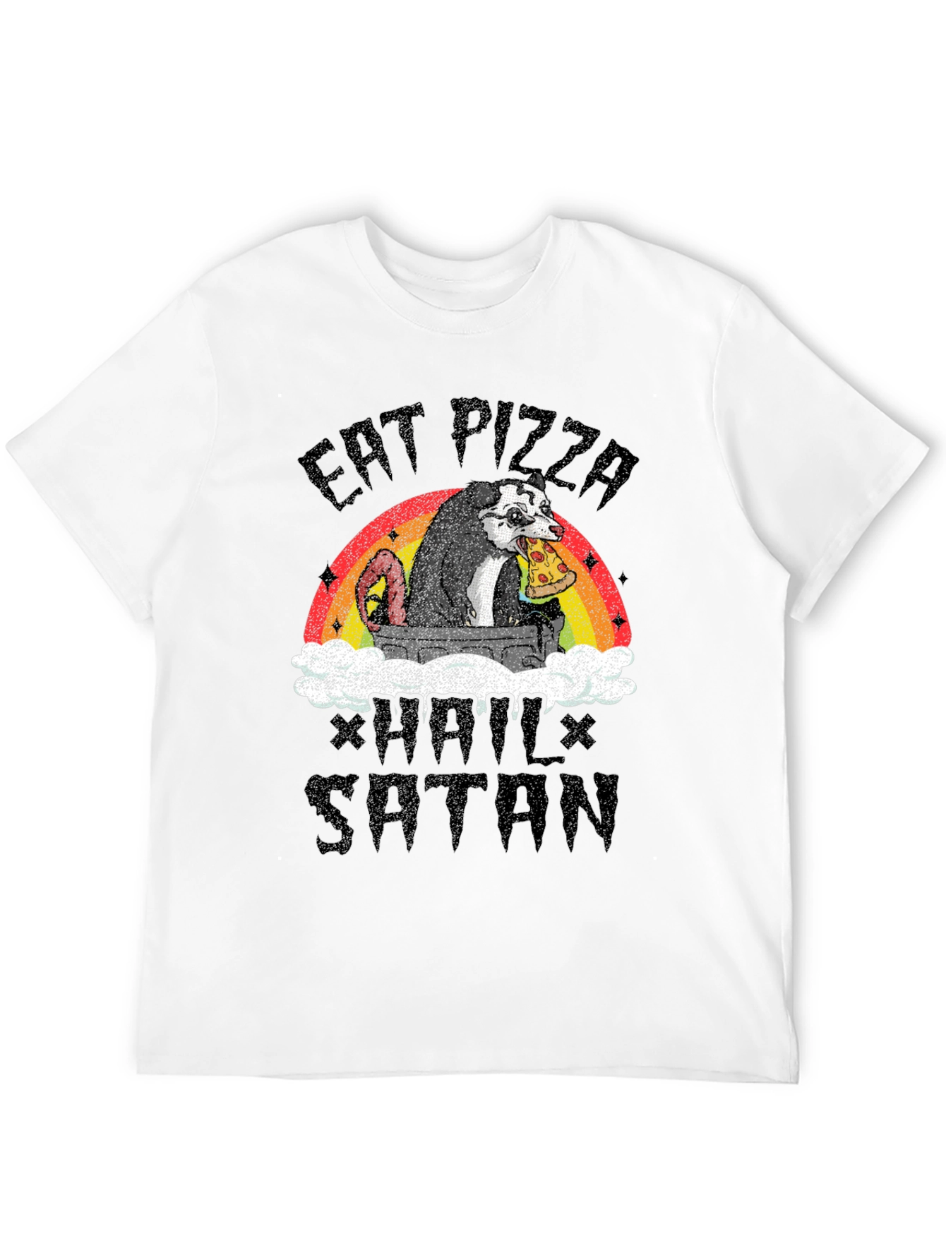 Eat Pizza Hail Satan Opossum T-Shirt