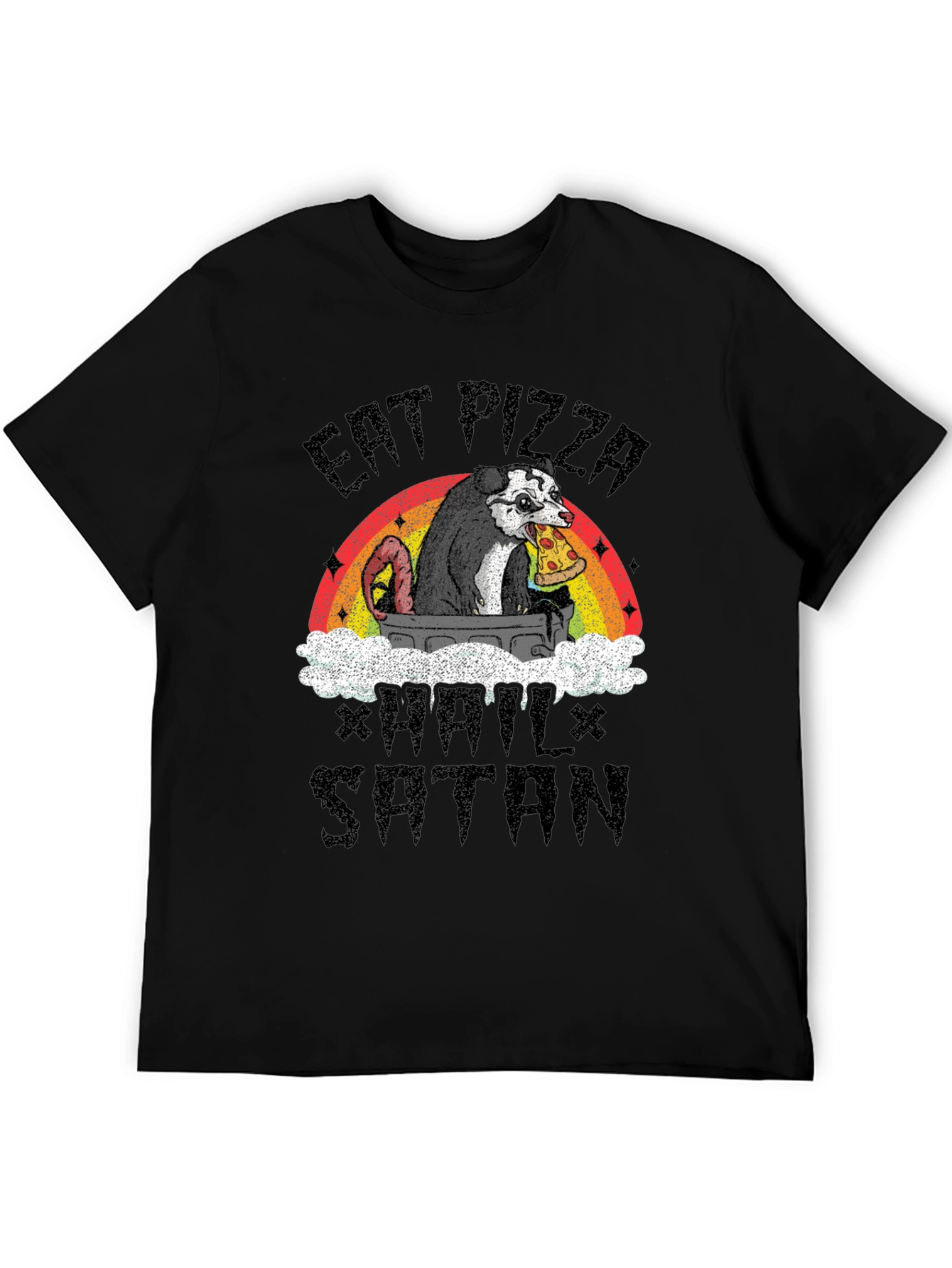 Eat Pizza Hail Satan Opossum T-Shirt