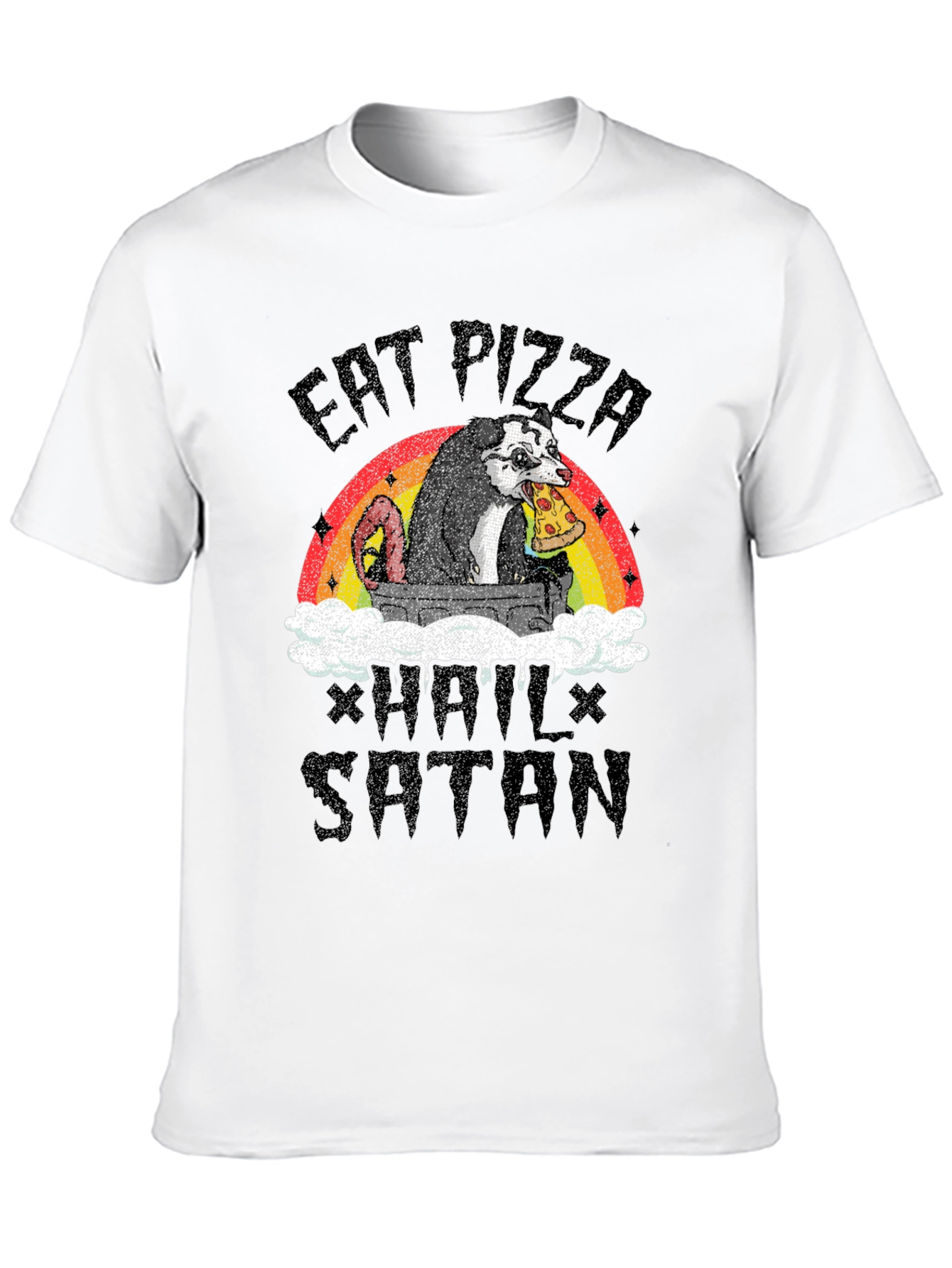 Eat Pizza Hail Satan Opossum T-Shirt