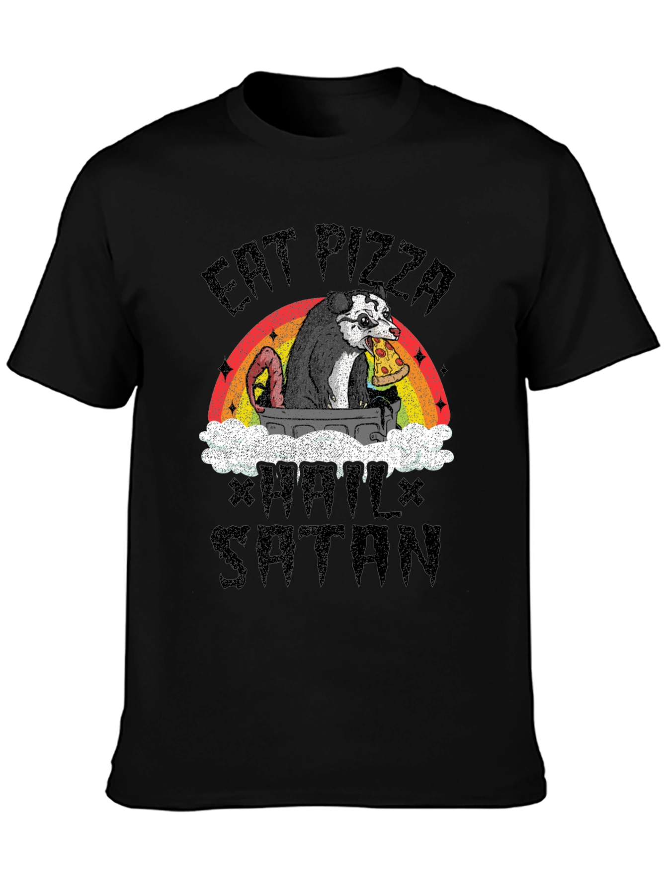 Eat Pizza Hail Satan Opossum T-Shirt