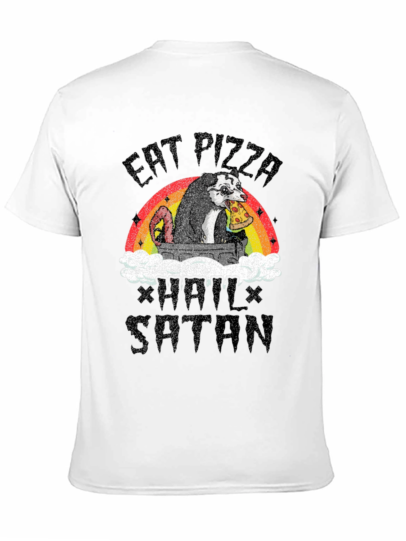 Eat Pizza Hail Satan Opossum T-Shirt
