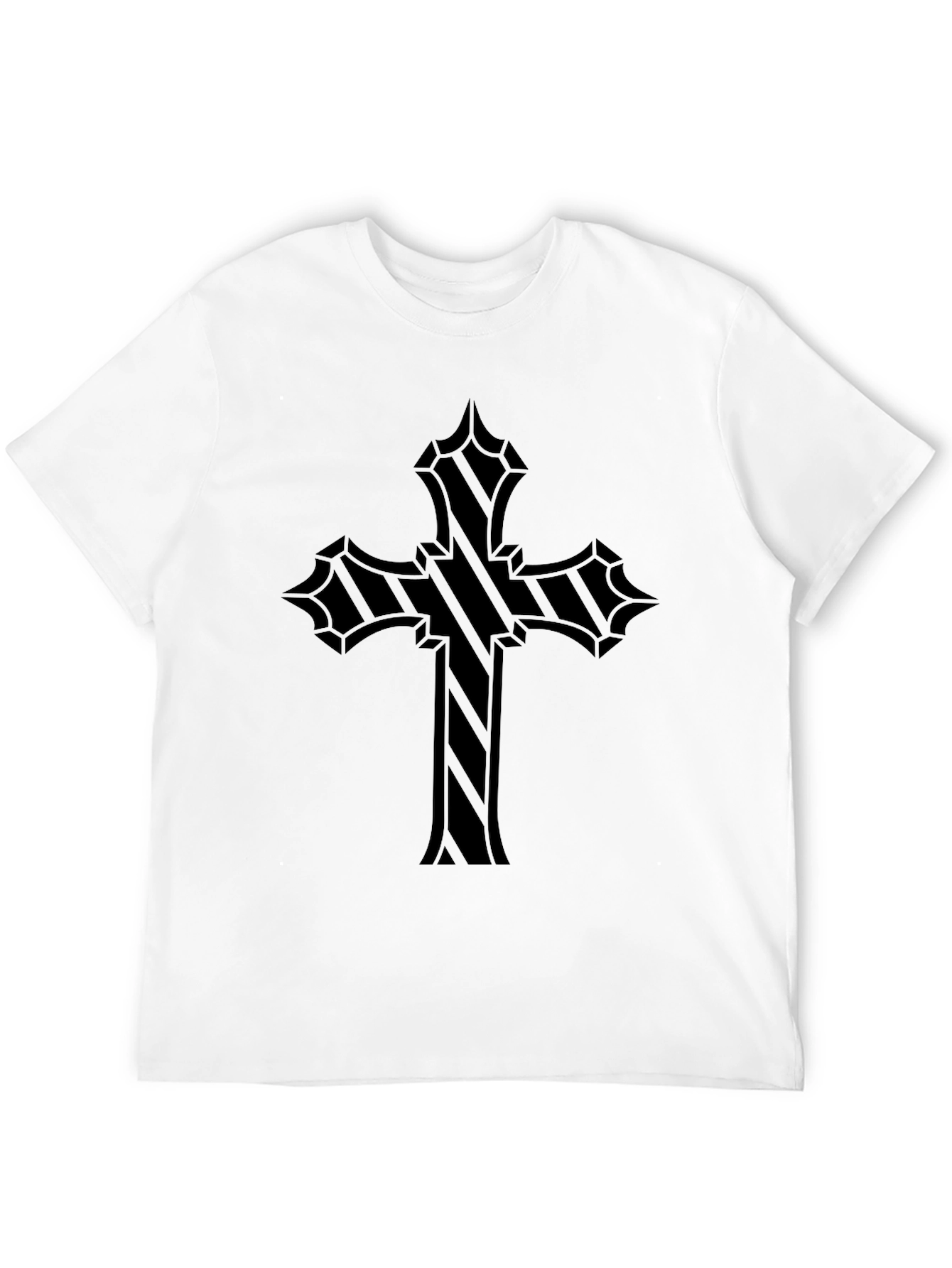 Gothic Cross Graphic Black T-Shirt
