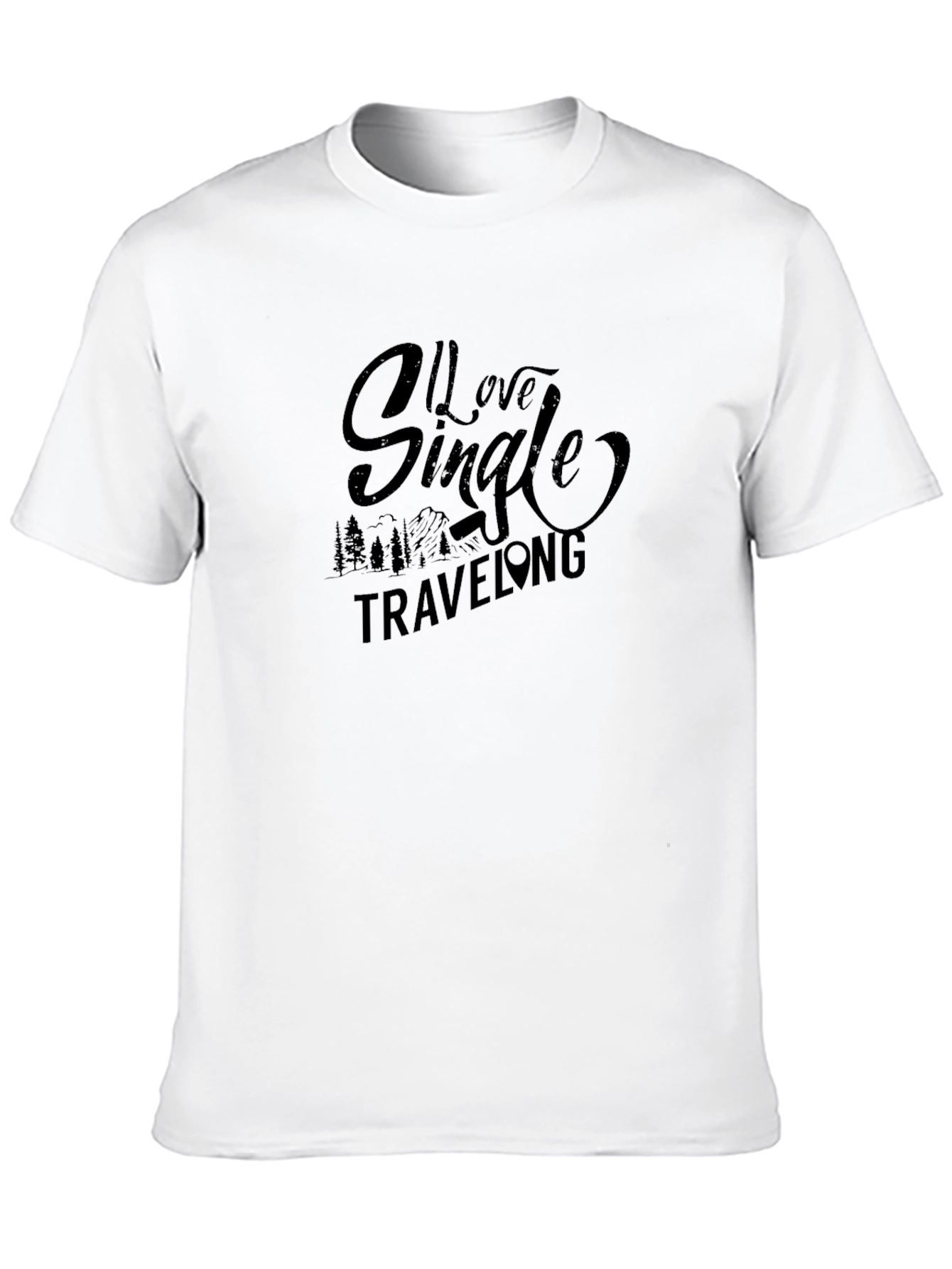 I Love Single Traveling Black T-Shirt