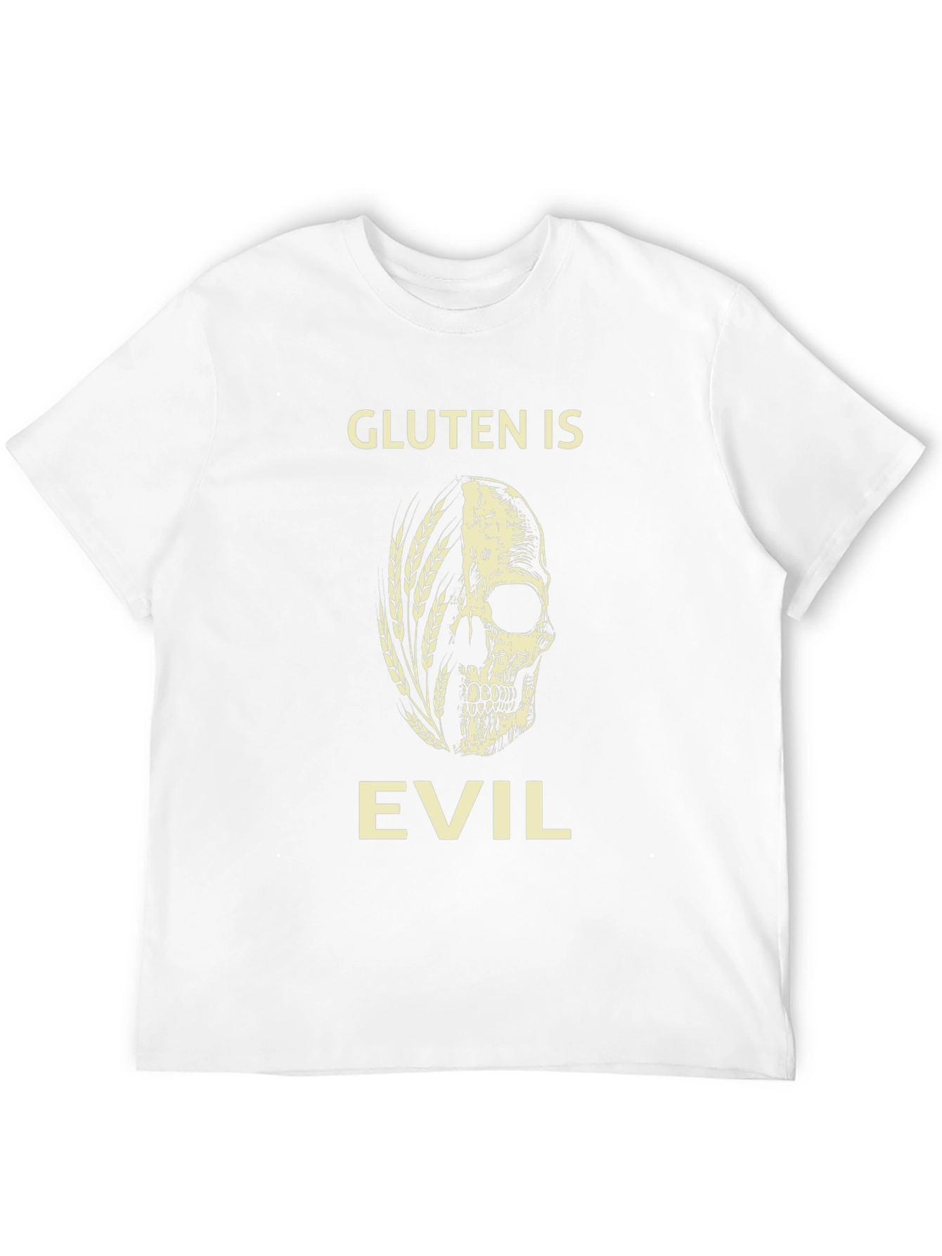 Gluten is Evil Skull Graphic T-Shirt