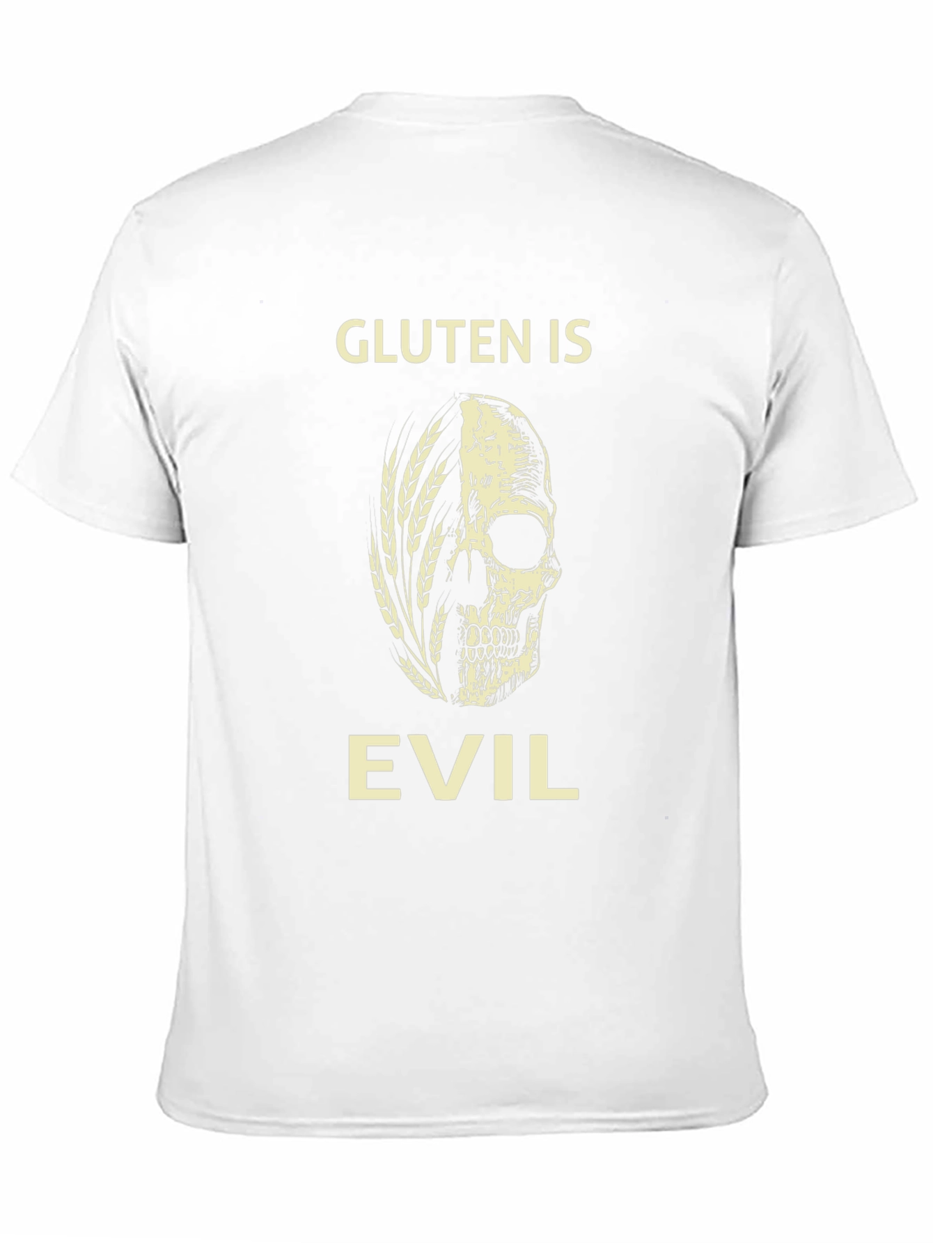Gluten is Evil Skull Graphic T-Shirt