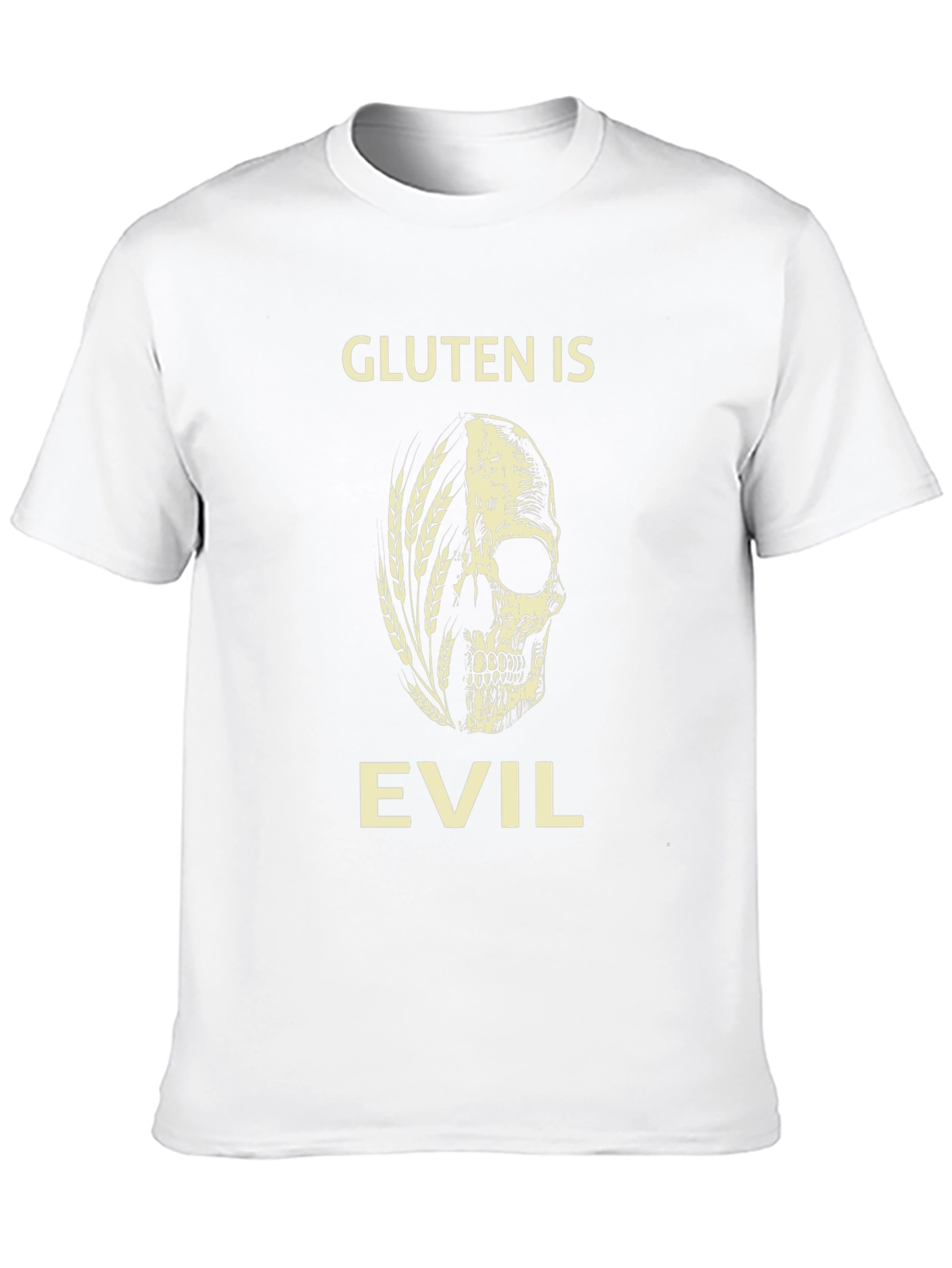 Gluten is Evil Skull Graphic T-Shirt