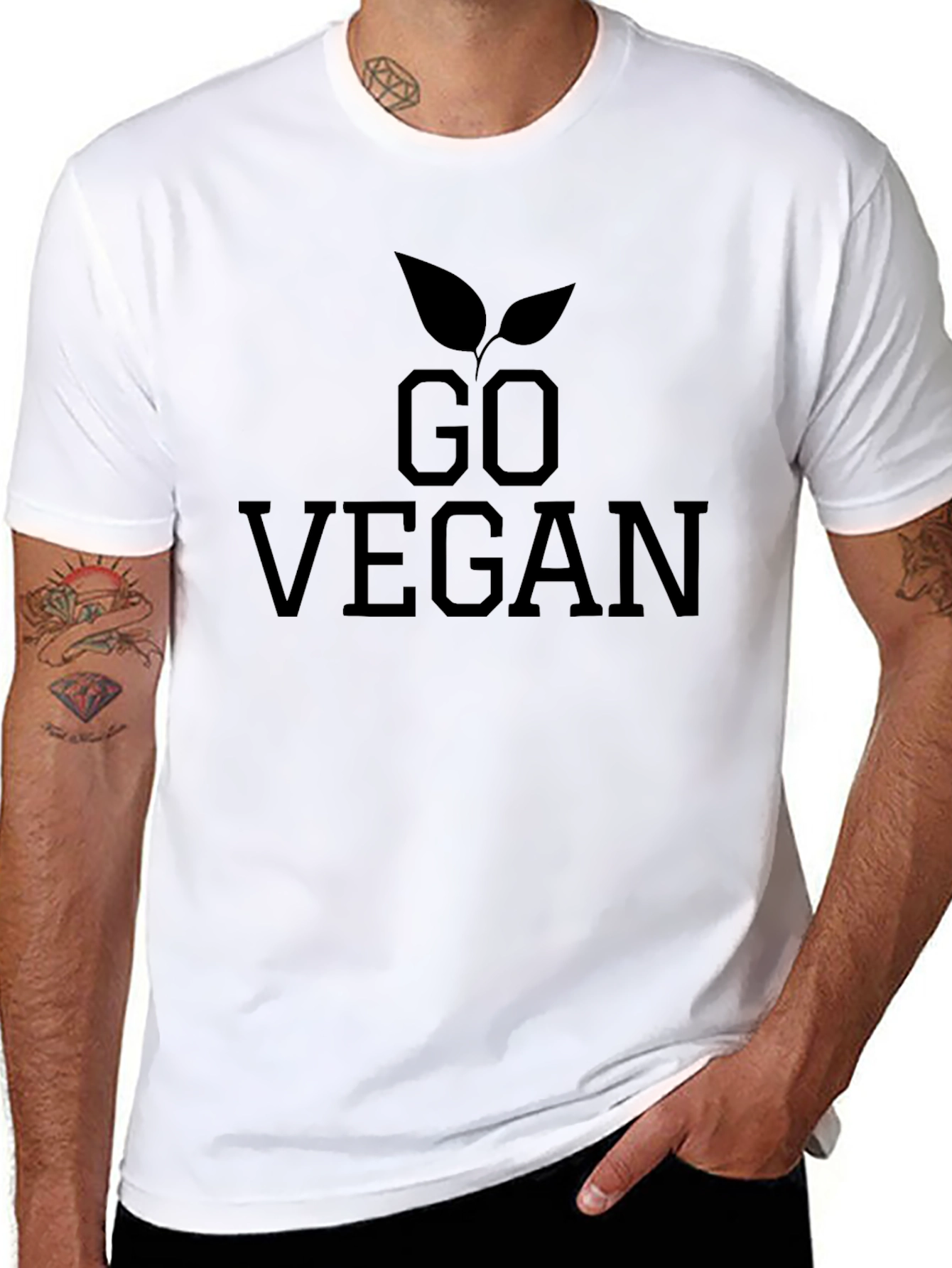Go Vegan Graphic Tee - Black