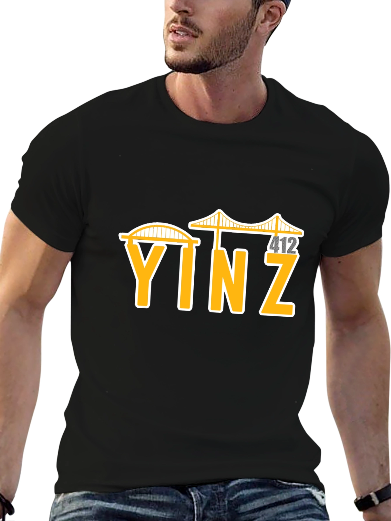 Yinz Pittsburgh Black T-Shirt - Local Pride